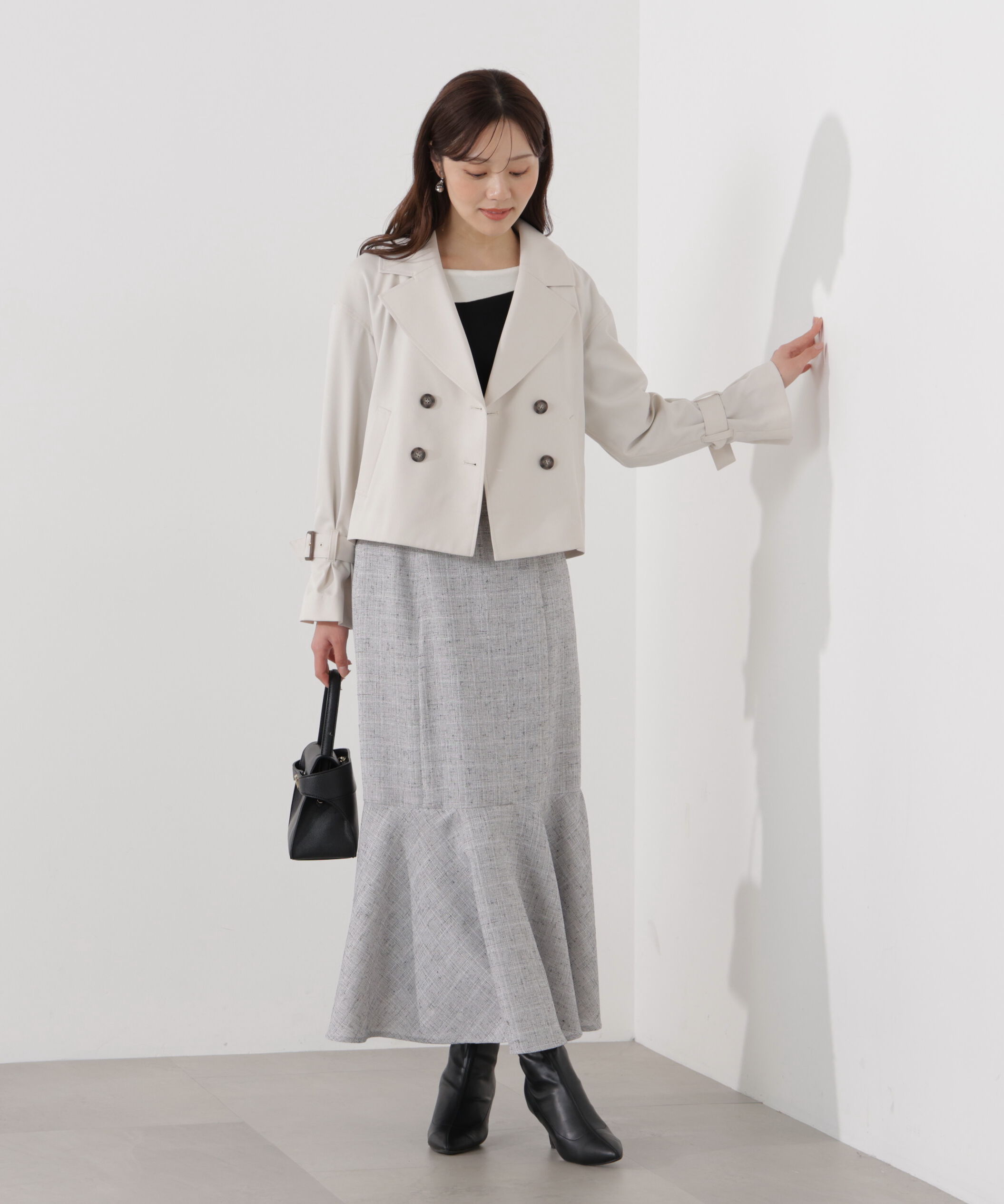 PROPORTION BODY DRESSING「＜防シワ/花粉リリース＞ショートトレンチコート」|ブルゾン・スタジャン|