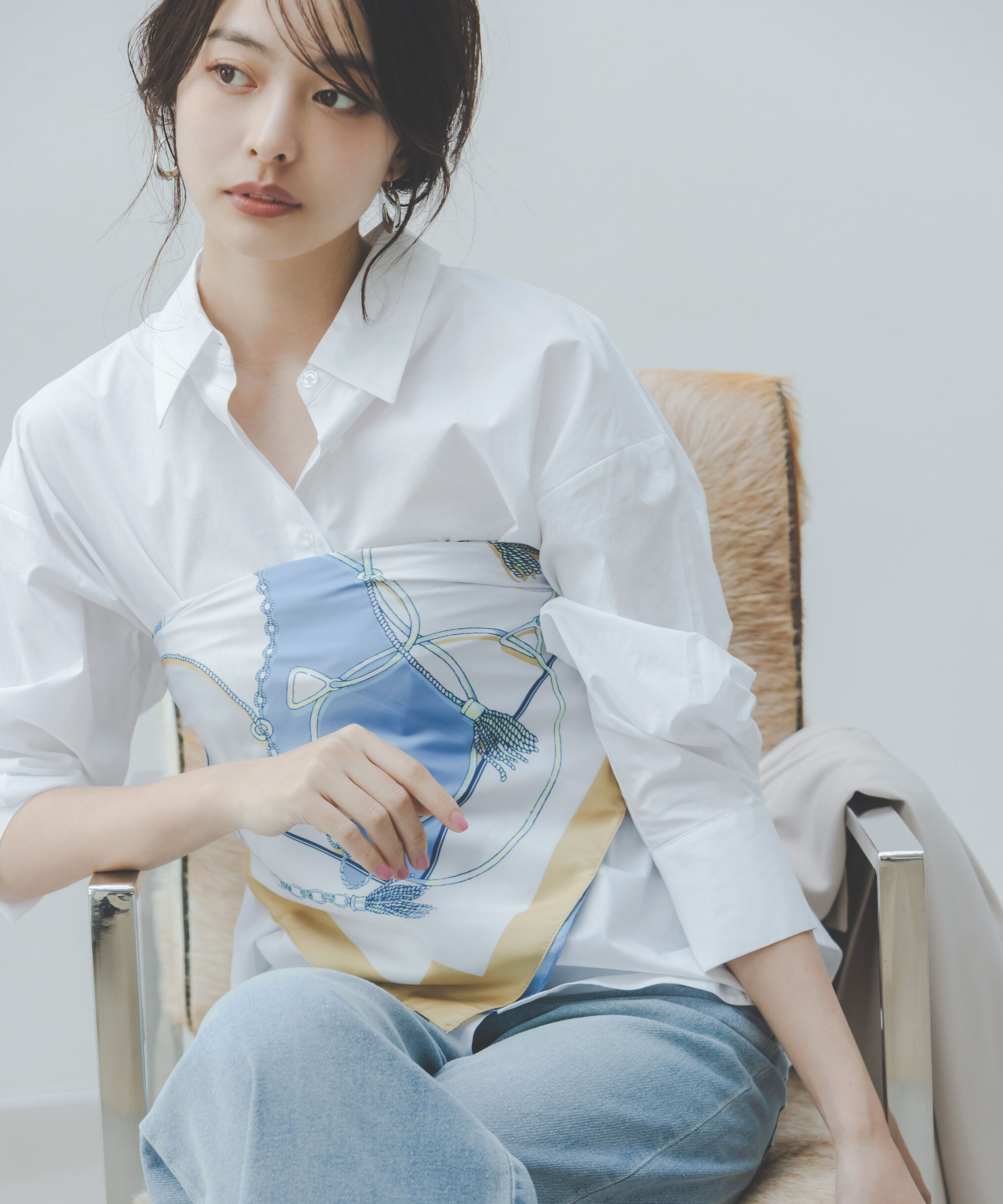 PROPORTION BODY DRESSING「〈a/mie〉オーバーシャツ　26SS」|シャツ・ブラウス|ホワイト