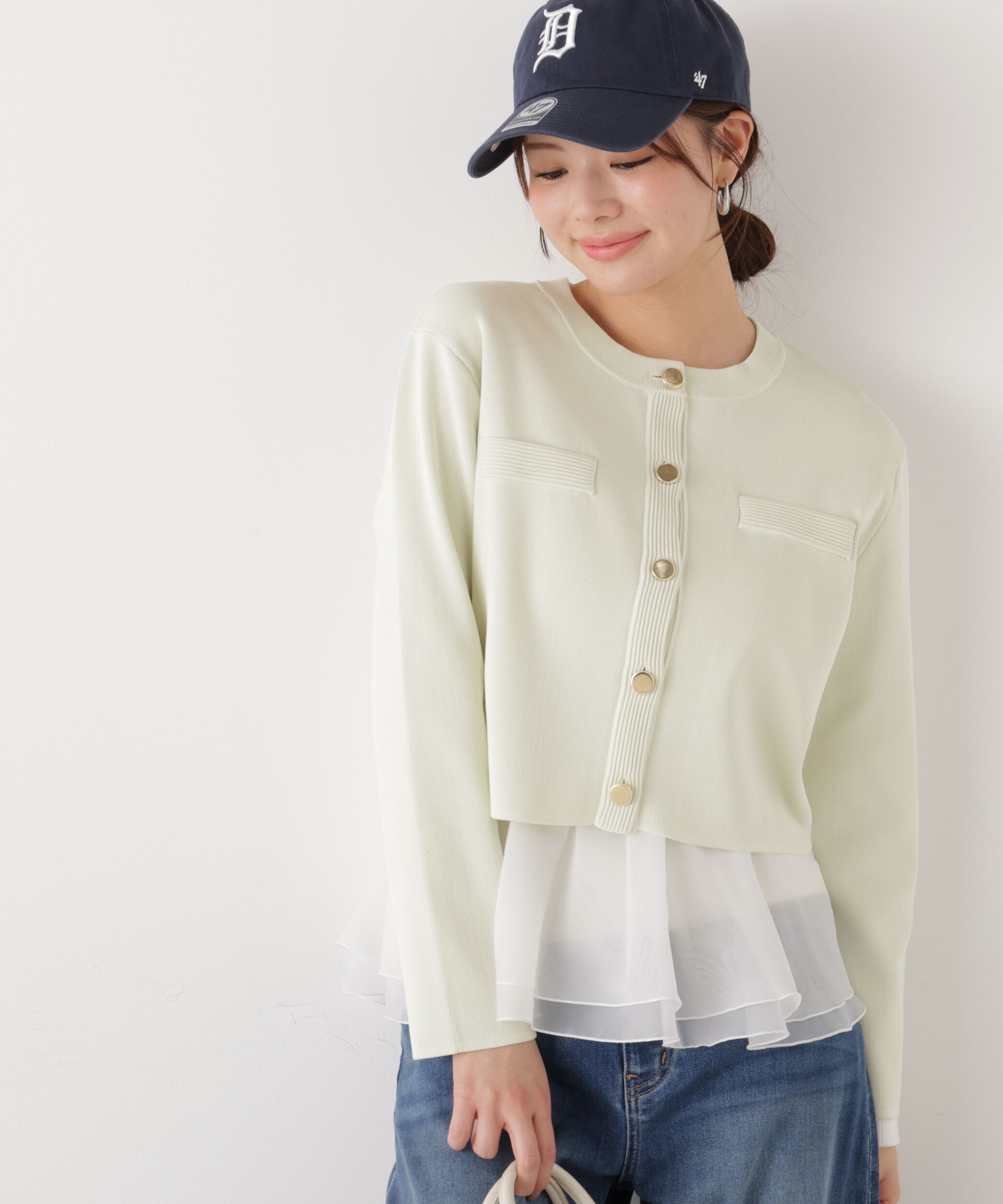 PROPORTION BODY DRESSING「〈a/mie〉シルク混ニットカーディガン　26SS」|ニット・セーター|