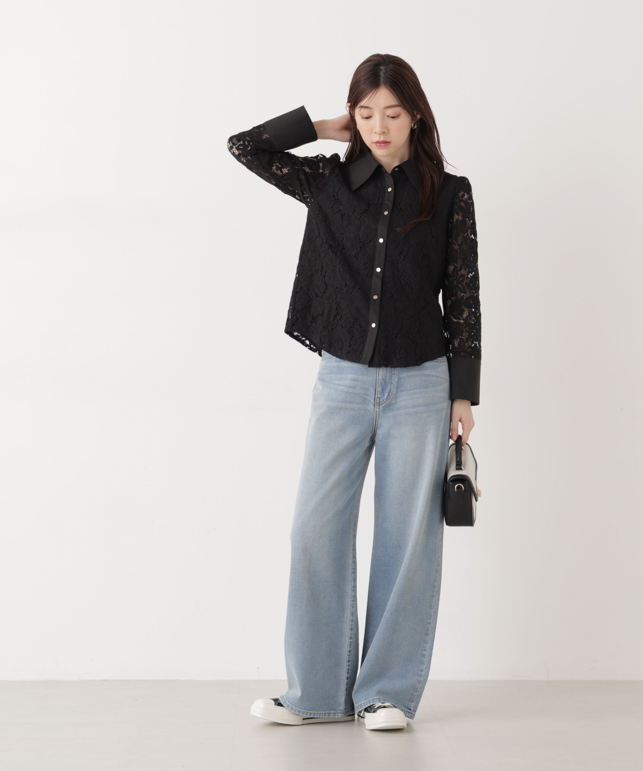 PROPORTION BODY DRESSING「ビッグ衿レースブラウス　26SS」|シャツ・ブラウス|