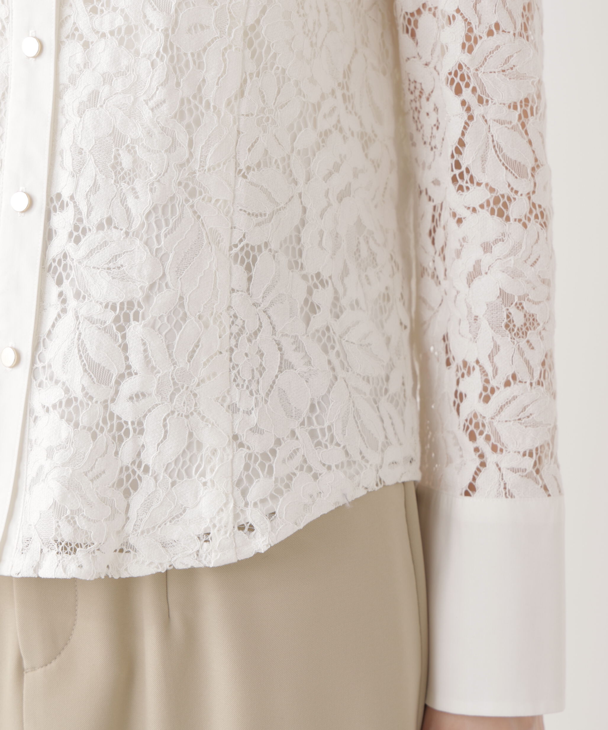 PROPORTION BODY DRESSING「ビッグ衿レースブラウス　26SS」|シャツ・ブラウス|