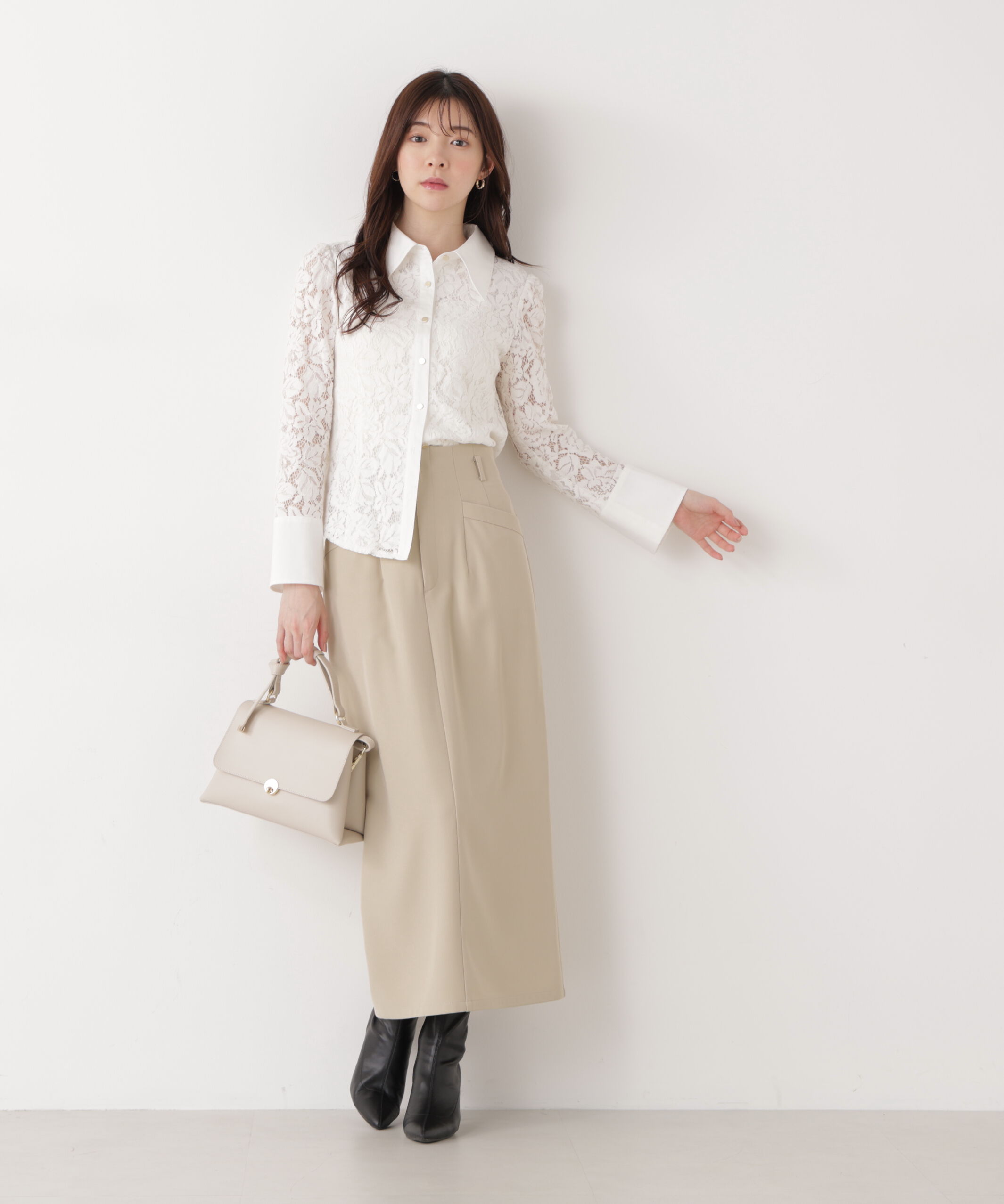 PROPORTION BODY DRESSING「ビッグ衿レースブラウス　26SS」|シャツ・ブラウス|