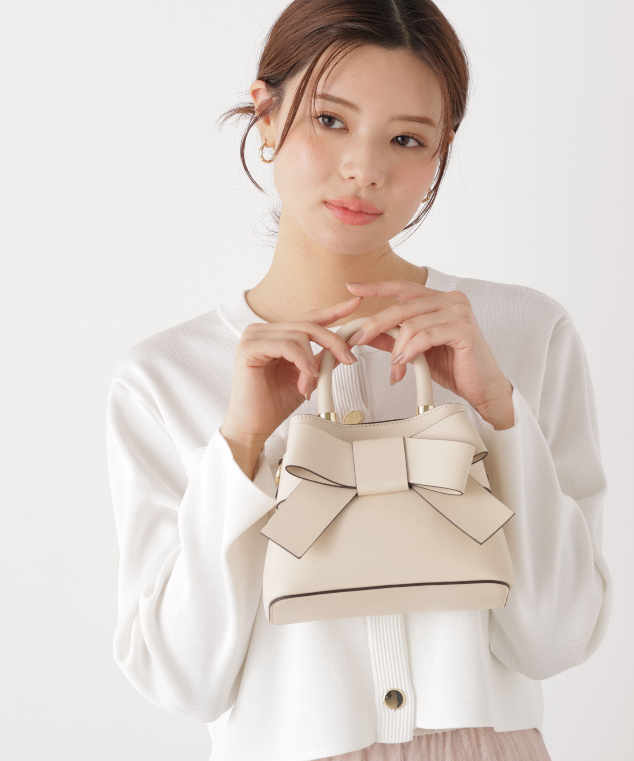 PROPORTION BODY DRESSING「フロントリボンバッグミニ　26SS」|その他|ホワイト