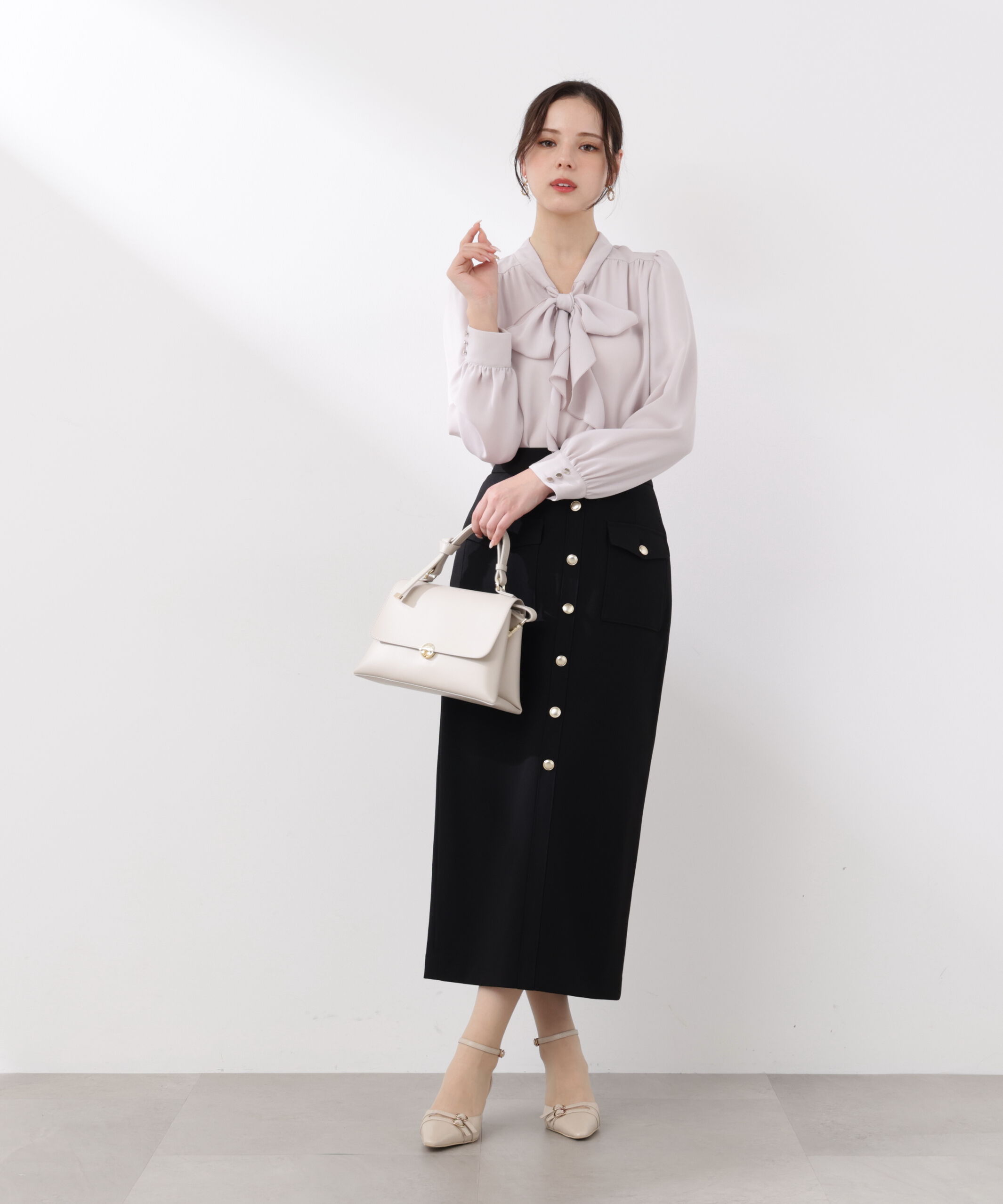 PROPORTION BODY DRESSING「ラッフルリボンブラウス　26SS」|シャツ・ブラウス|