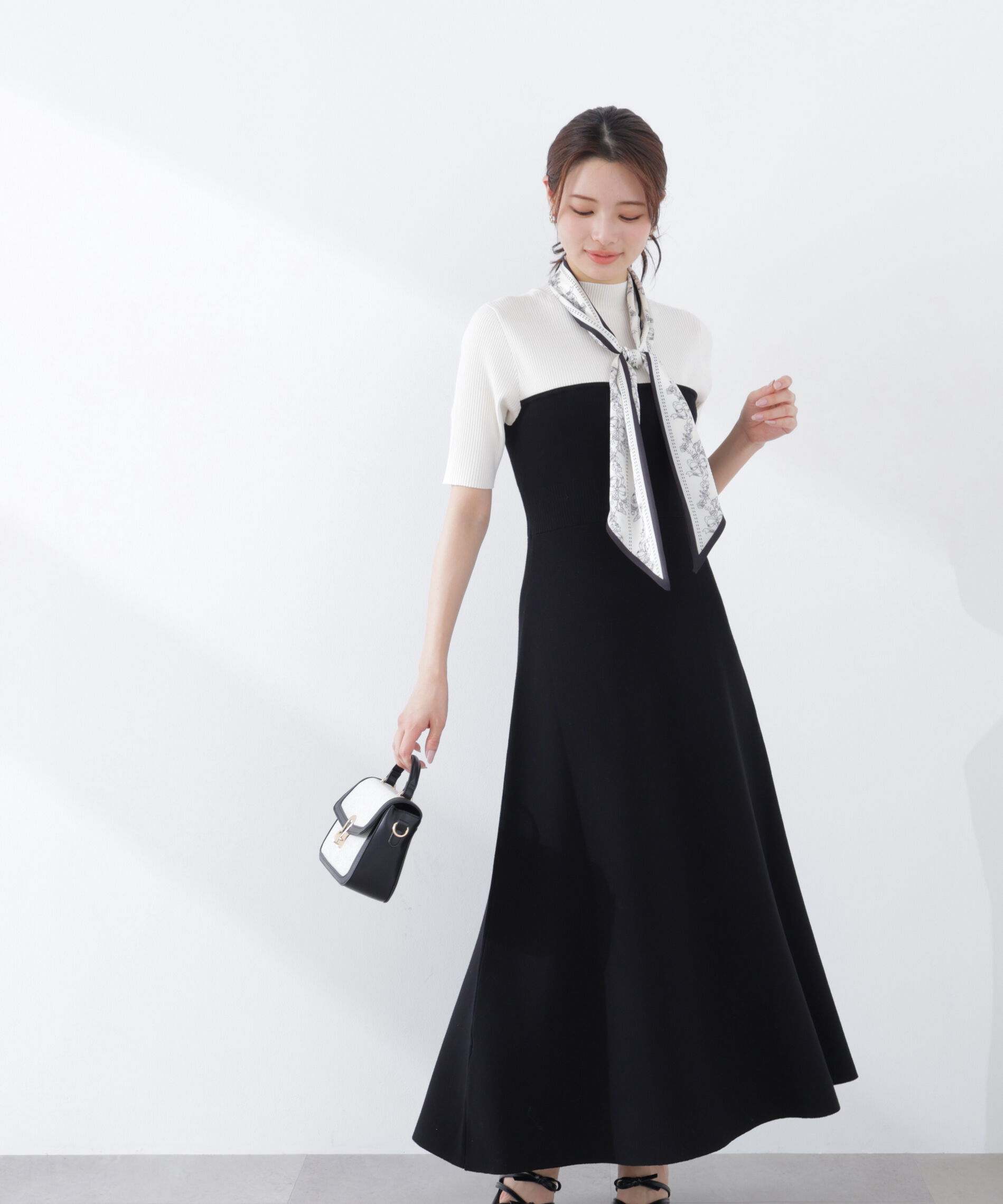 PROPORTION BODY DRESSING「スカーフ付きニットワンピース　26SS」|ワンピース|