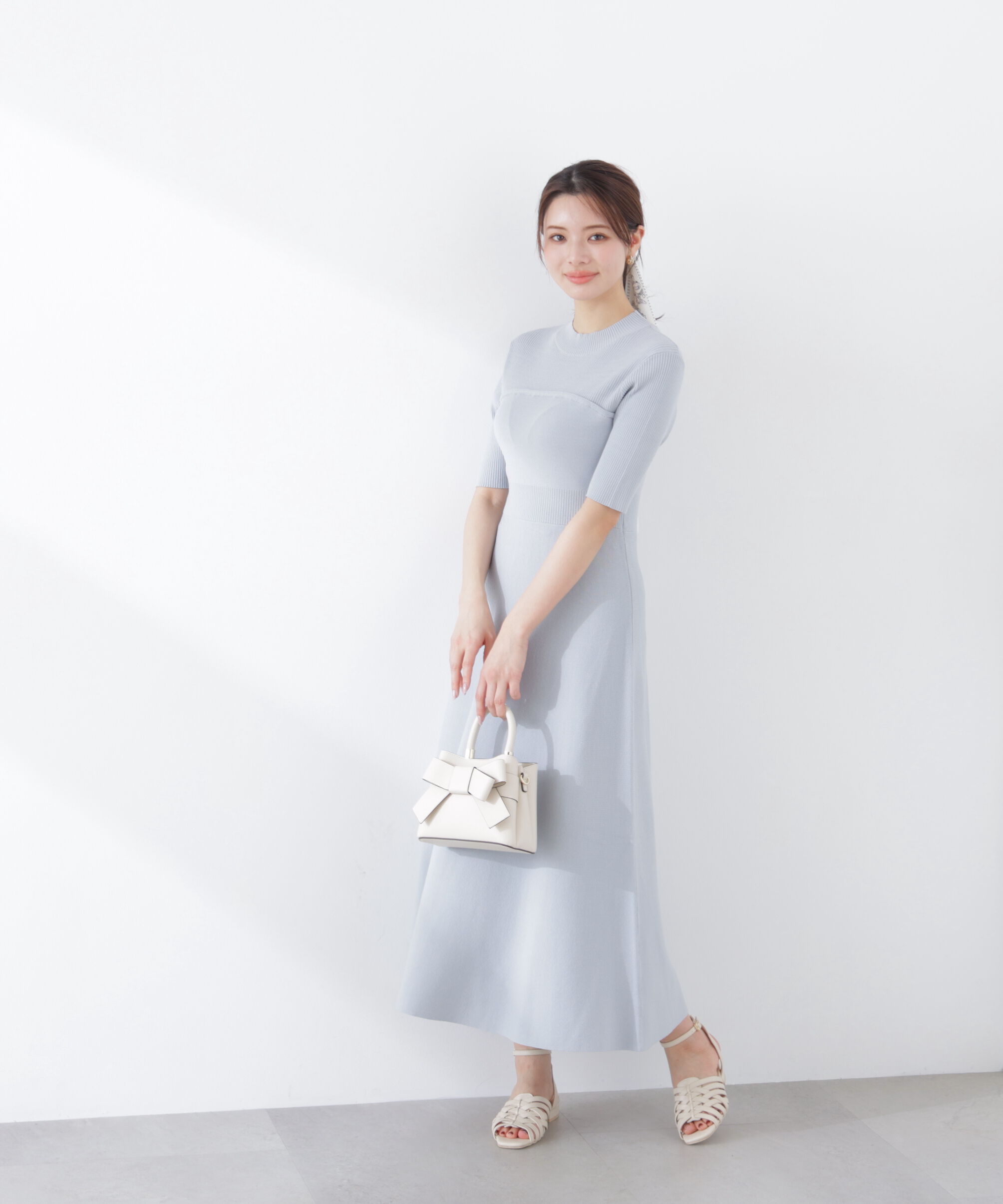 PROPORTION BODY DRESSING「スカーフ付きニットワンピース　26SS」|ワンピース|