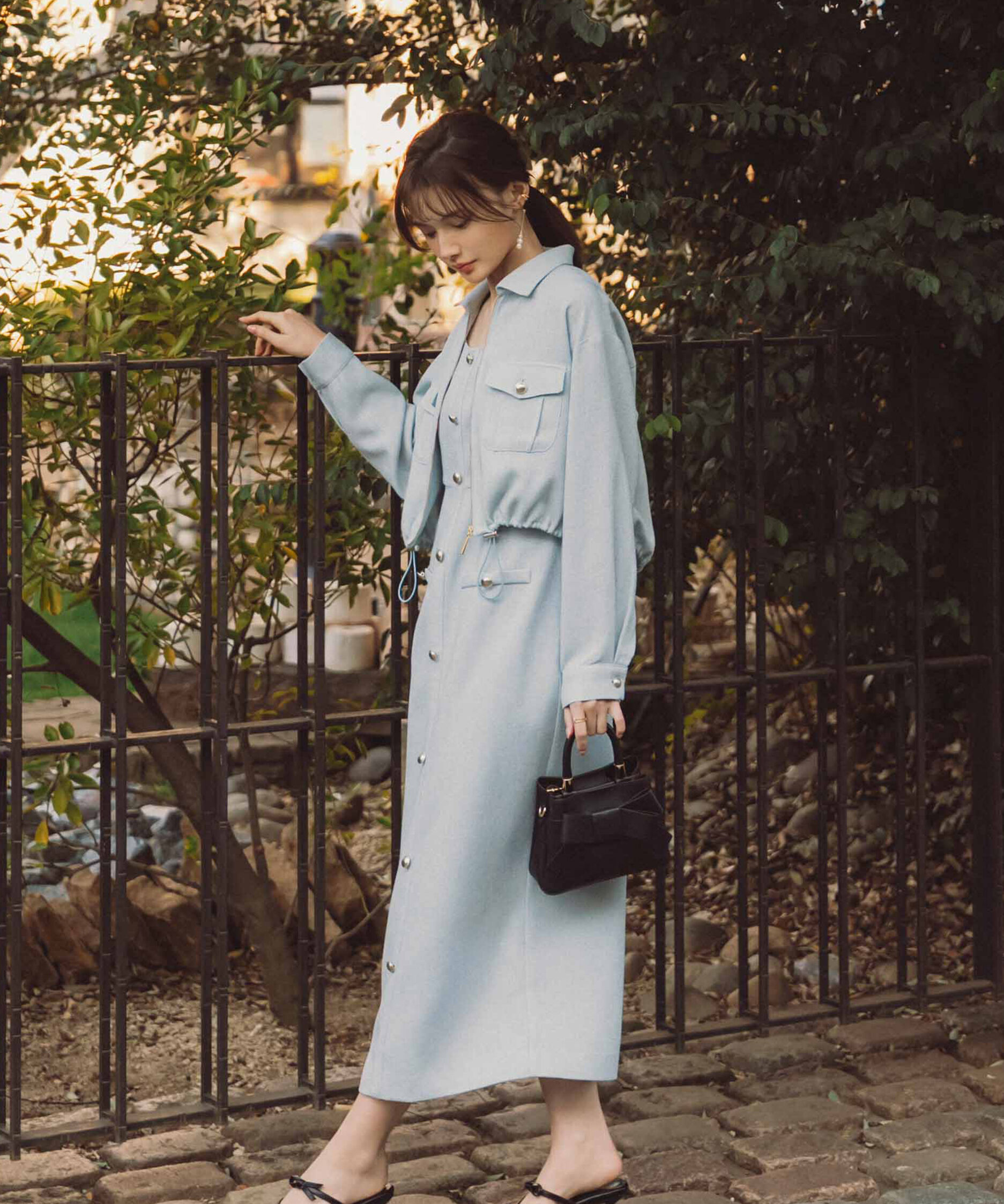 PROPORTION BODY DRESSING「スプリングツイードブルゾン　26SS」|ブルゾン・スタジャン|サックス