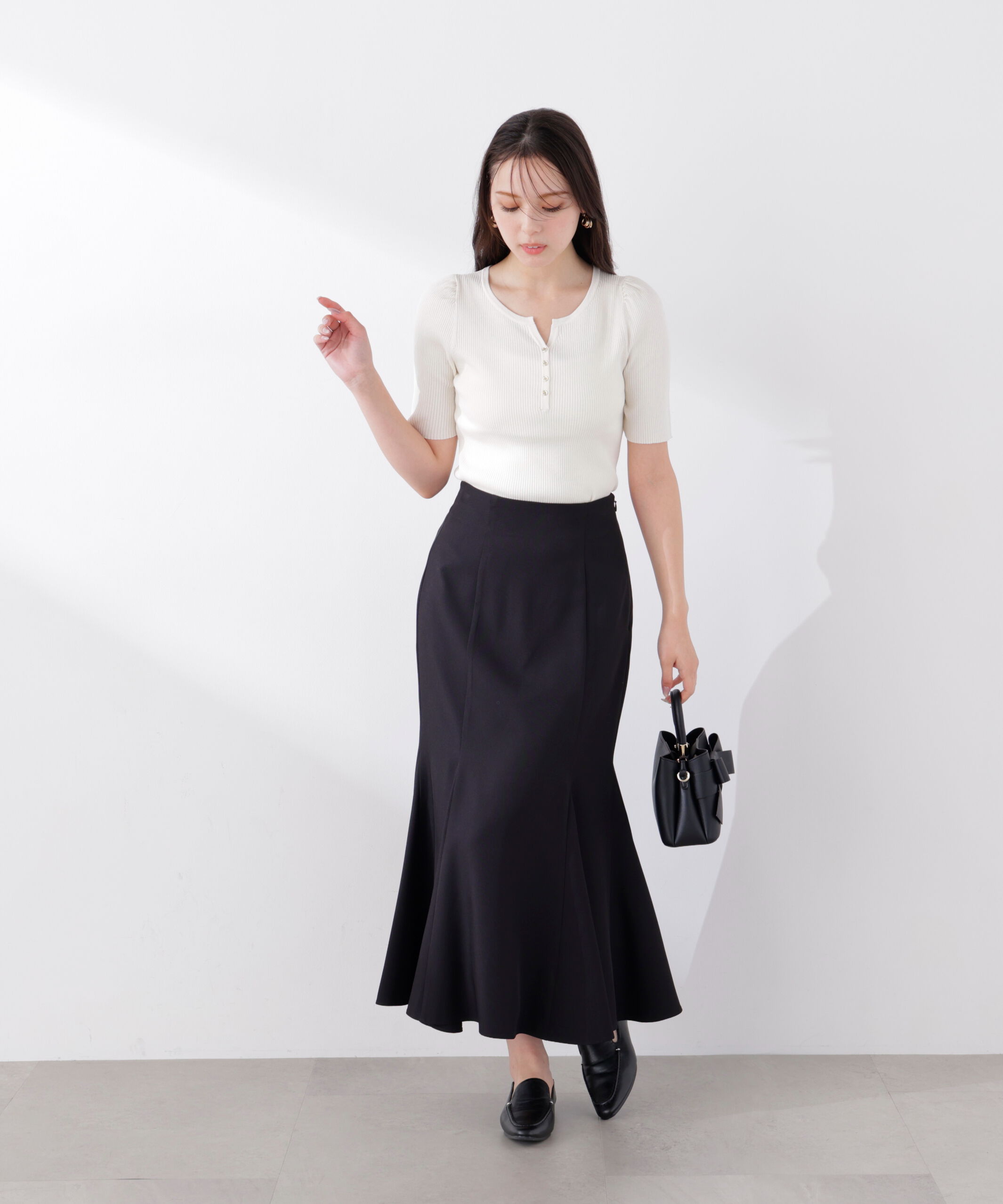 PROPORTION BODY DRESSING「＜ウォッシャブル＞ハイウエストマーメイドスカート　26SS」|スカート|ブラック