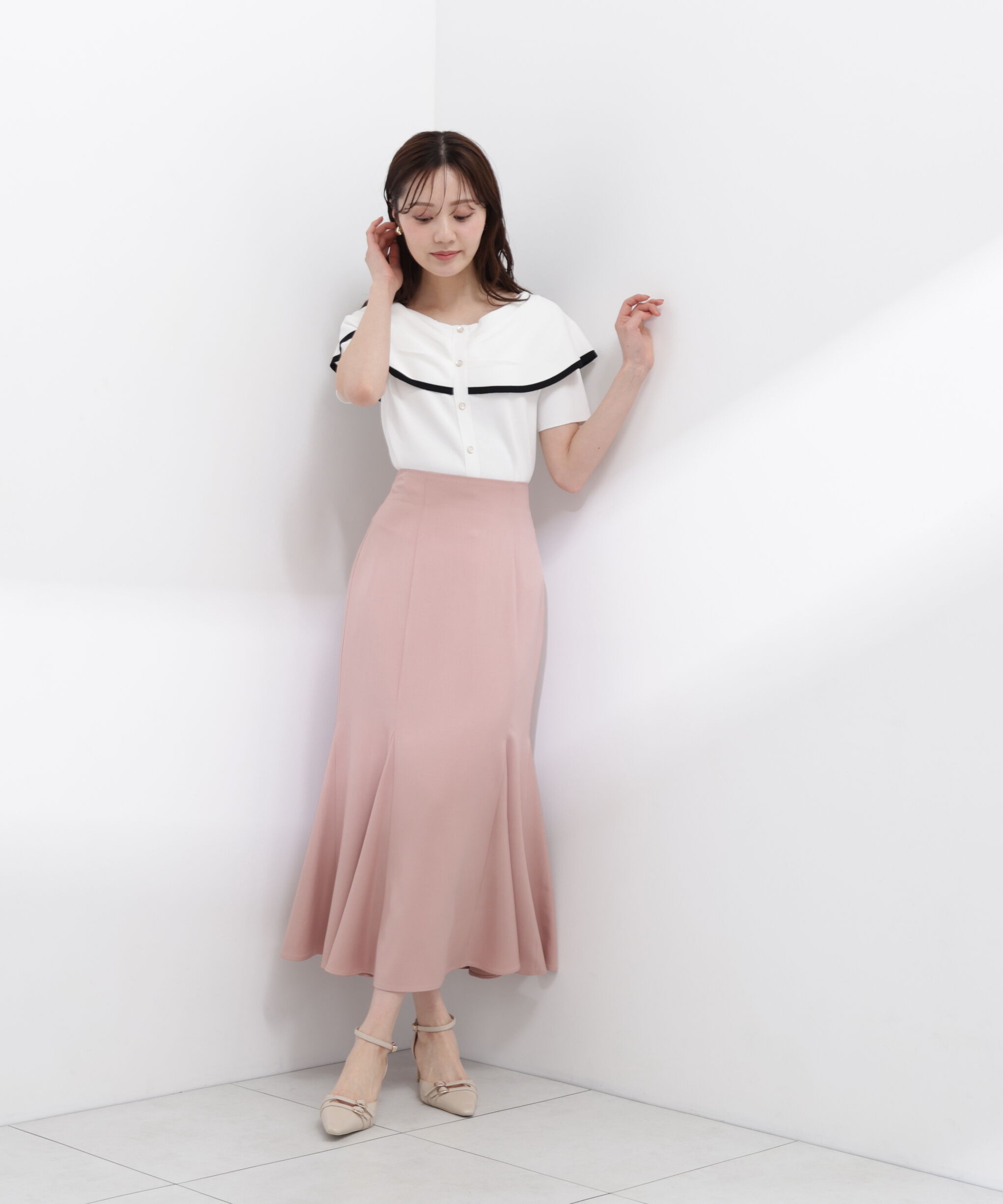 PROPORTION BODY DRESSING「＜ウォッシャブル＞ハイウエストマーメイドスカート　26SS」|スカート|ピンク