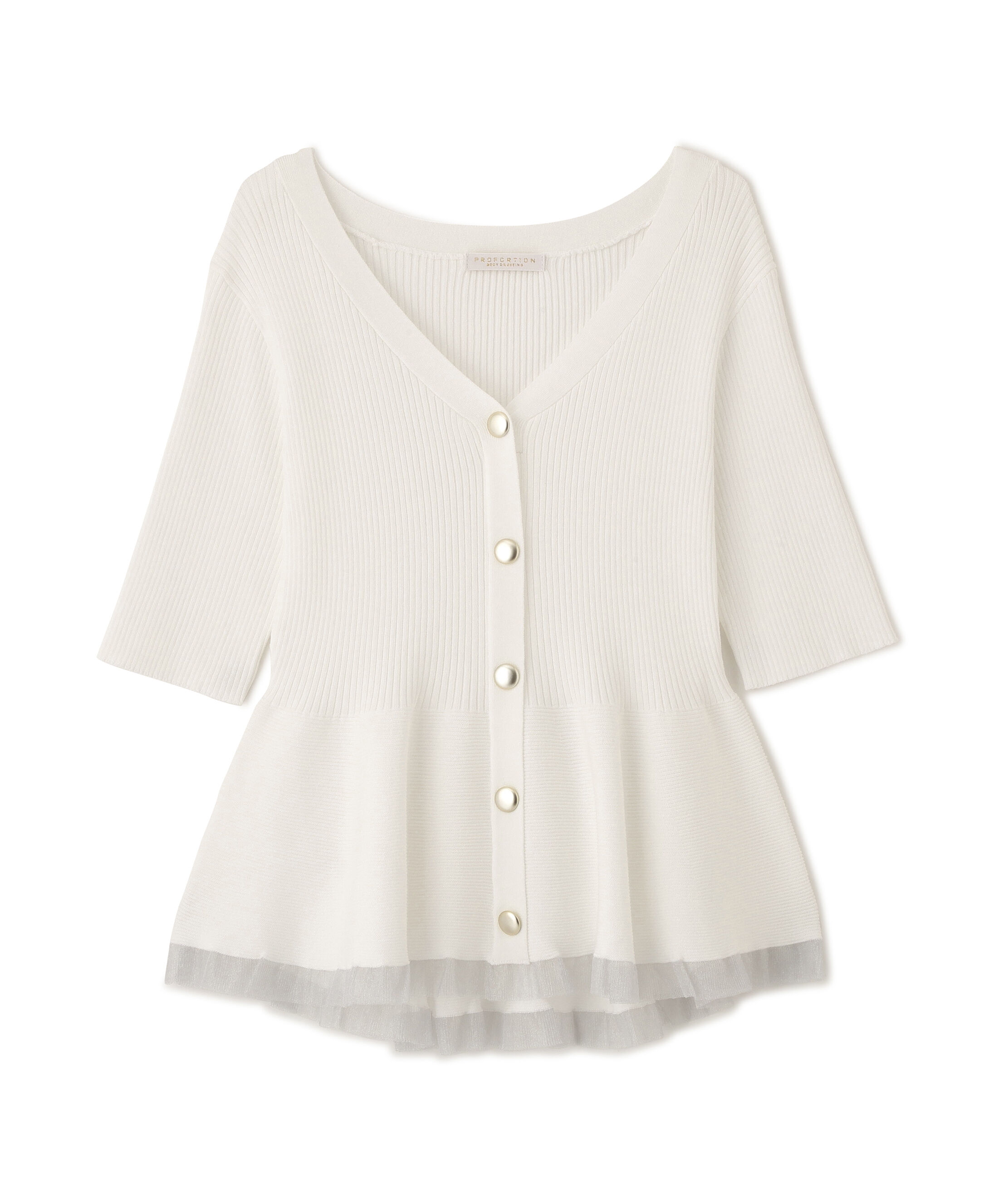 PROPORTION BODY DRESSING「部分シアーペプラムニット　26SS」|ニット・セーター|