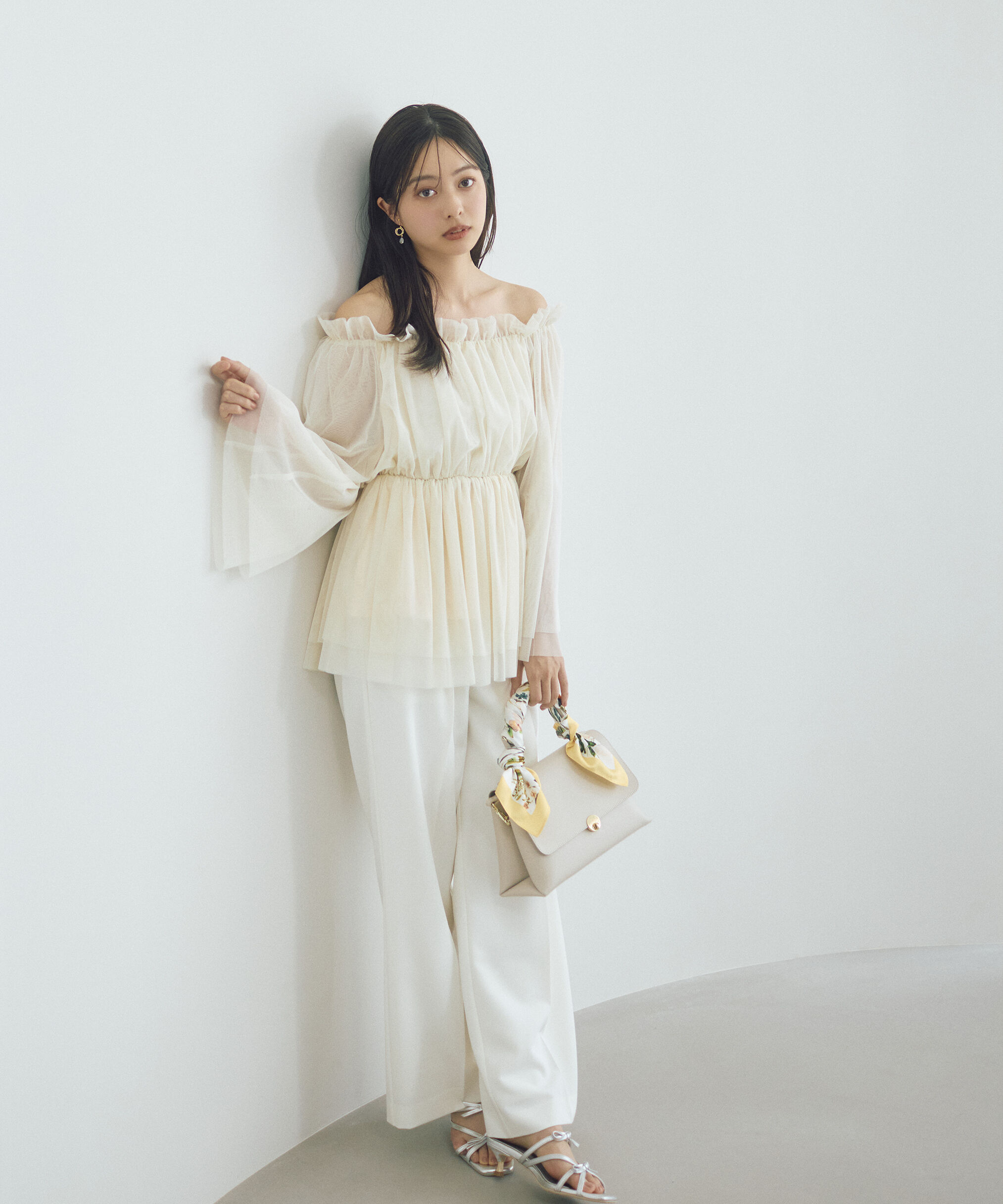 PROPORTION BODY DRESSING「＜明日香さんコラボ＞チュールスリーブフレアブラウス　26SS」|シャツ・ブラウス|