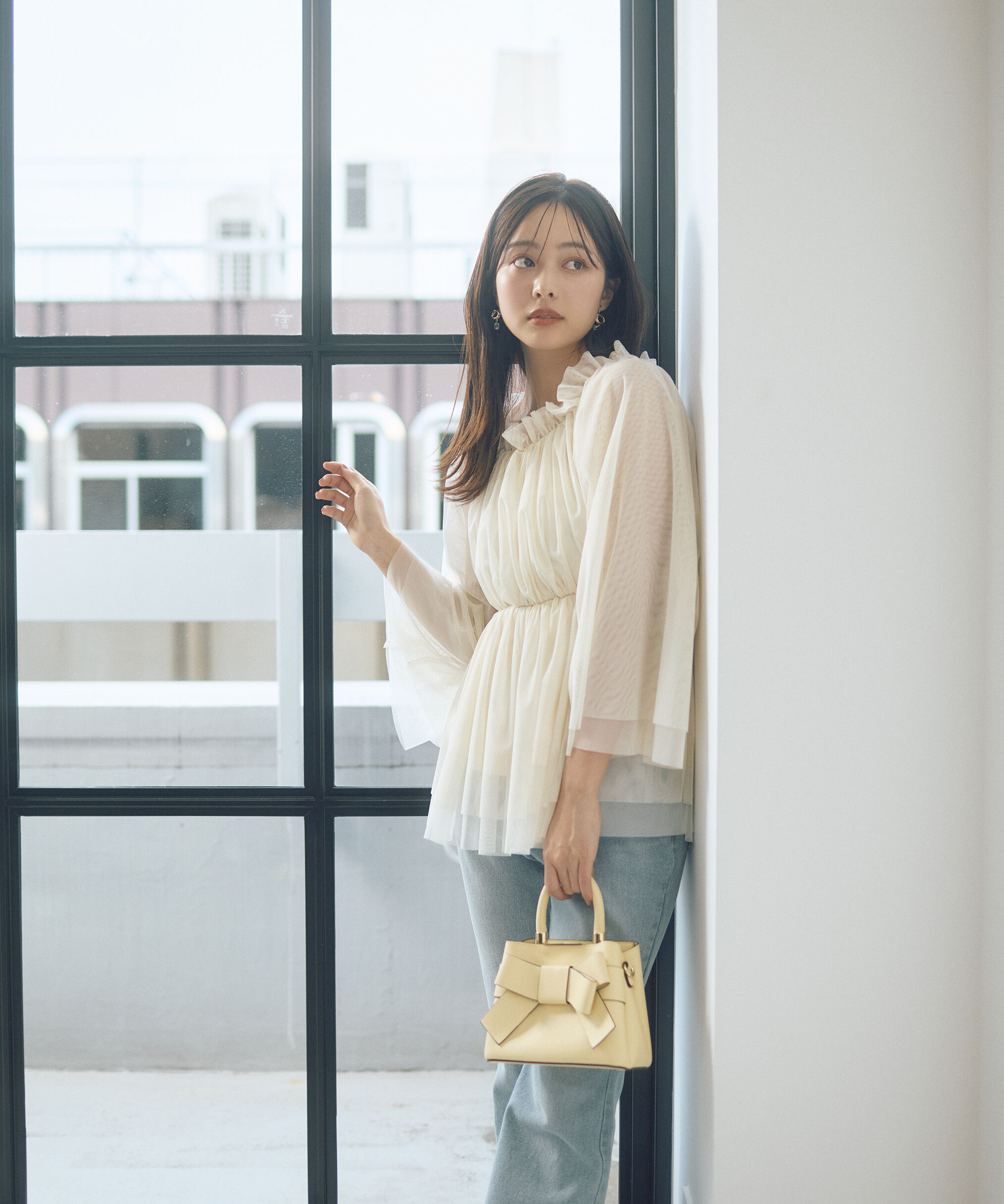 PROPORTION BODY DRESSING「＜明日香さんコラボ＞チュールスリーブフレアブラウス　26SS」|シャツ・ブラウス|