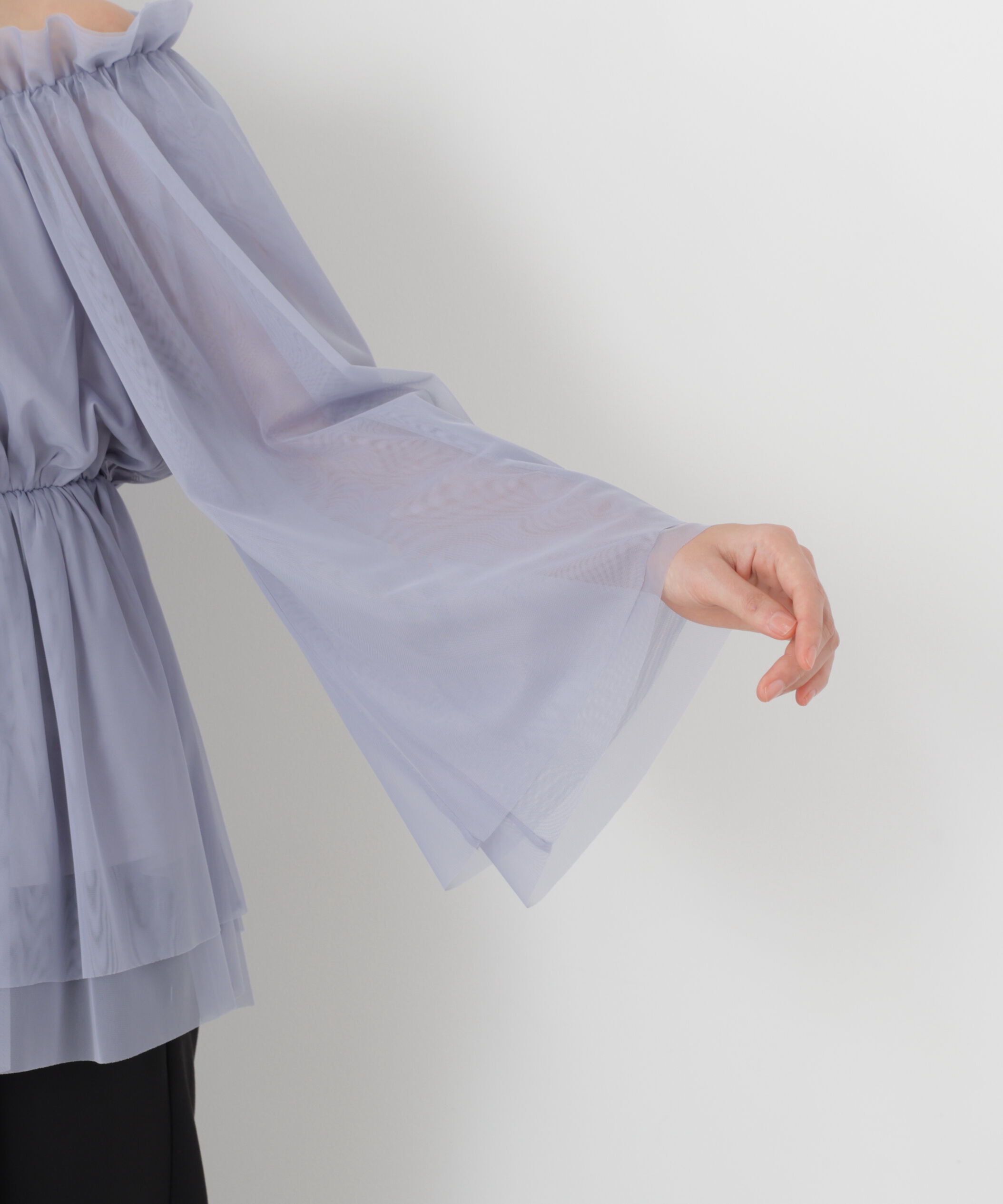 PROPORTION BODY DRESSING「＜明日香さんコラボ＞チュールスリーブフレアブラウス　26SS」|シャツ・ブラウス|