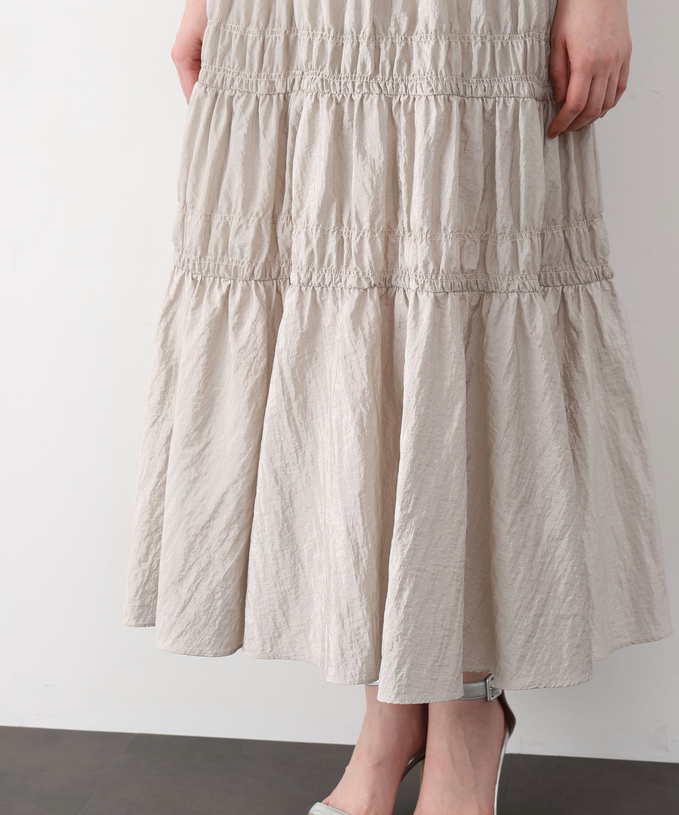  「シャイニーギャザースカート」|スカート|