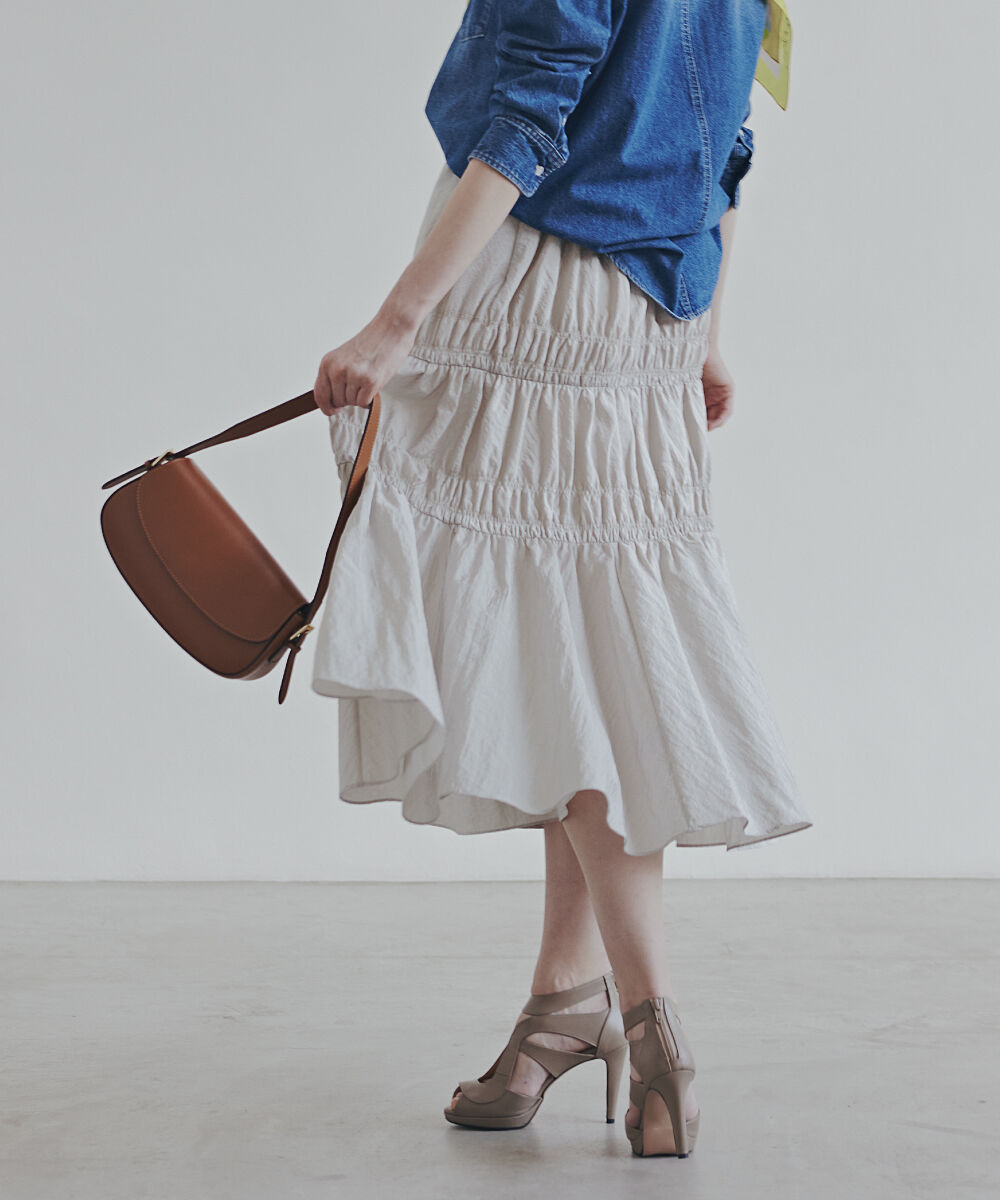  「シャイニーギャザースカート」|スカート|