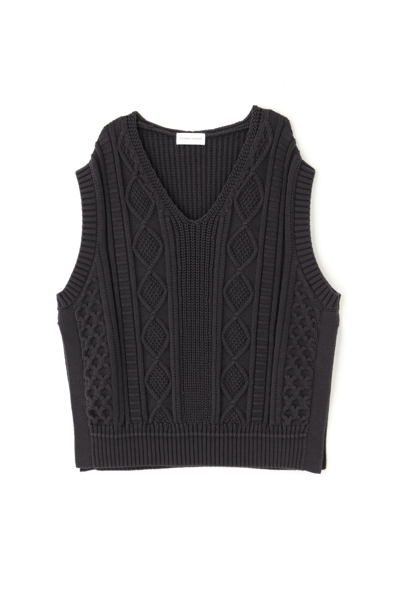  「◆ケーブル編みニットベスト」|ニット・セーター|