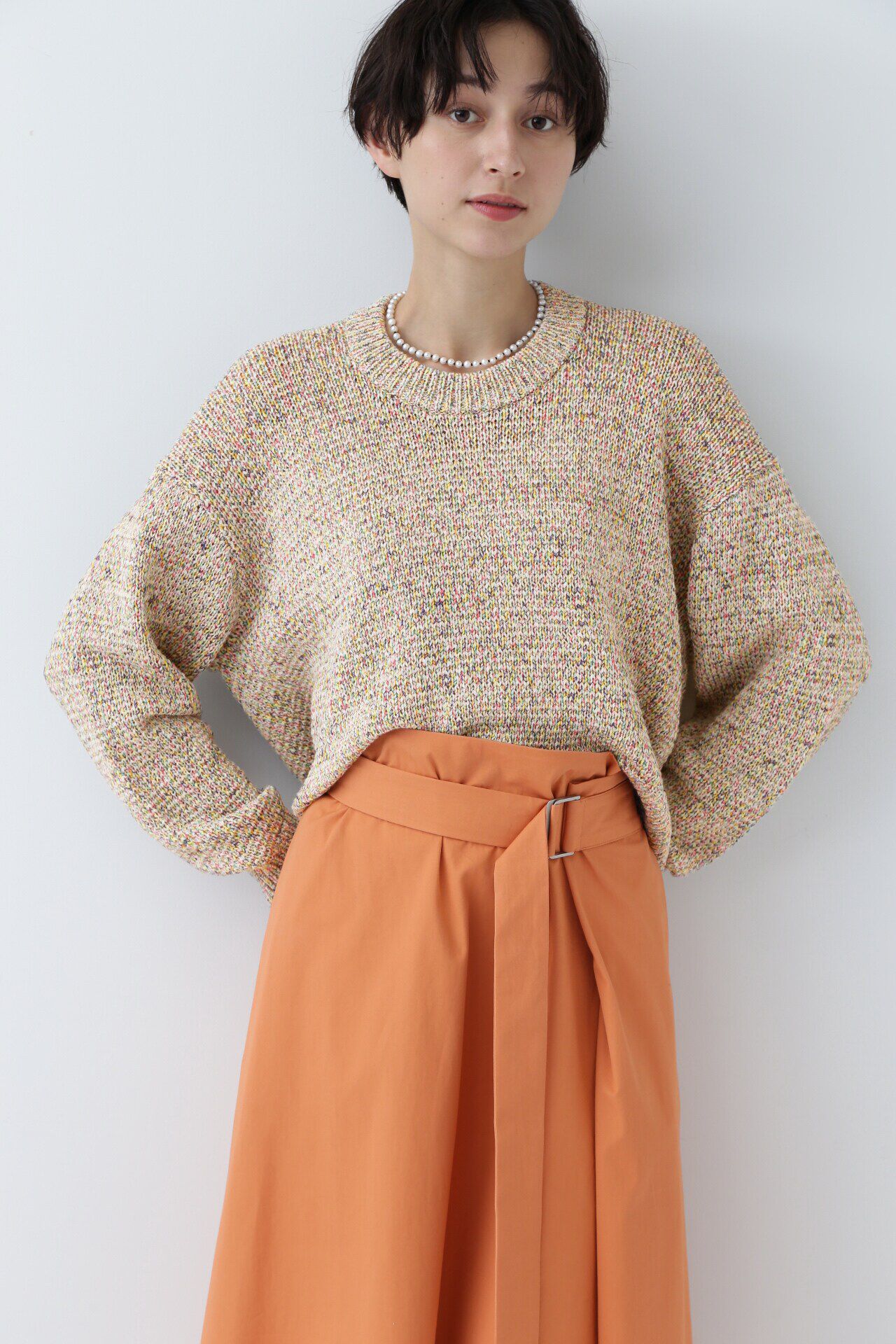  「◆カラーミックスニット」|ニット・セーター|ピンクMIX3