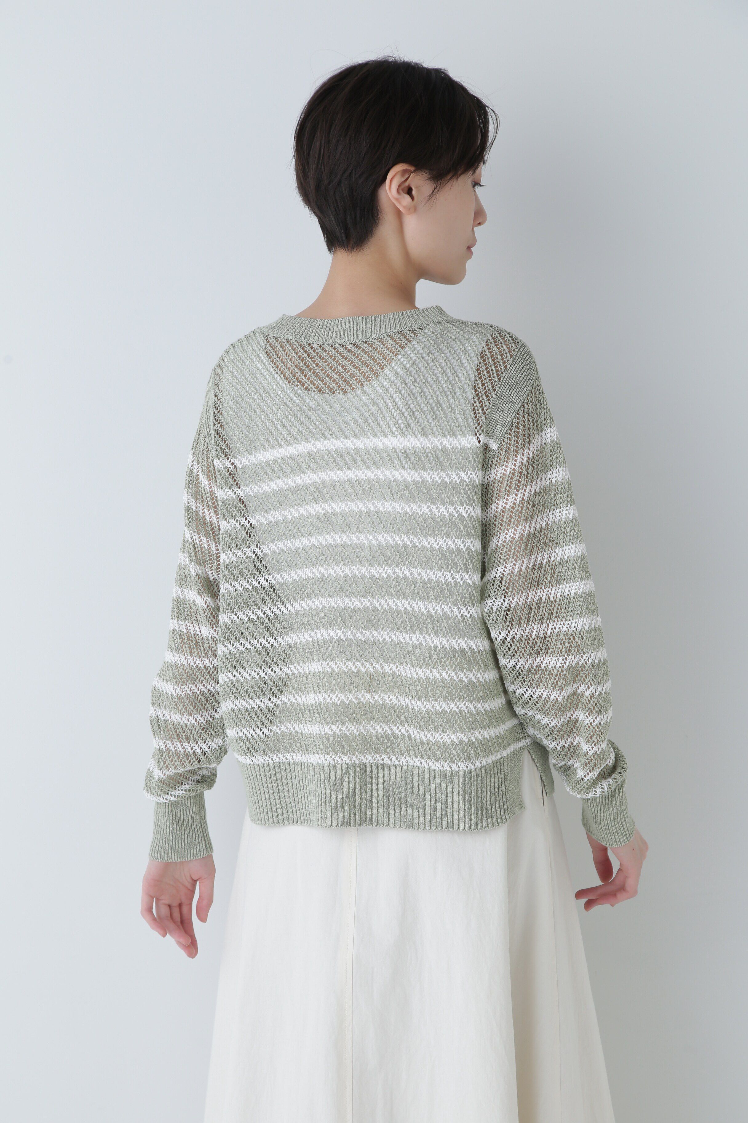  「◆メッシュボーダーニット」|ニット・セーター|