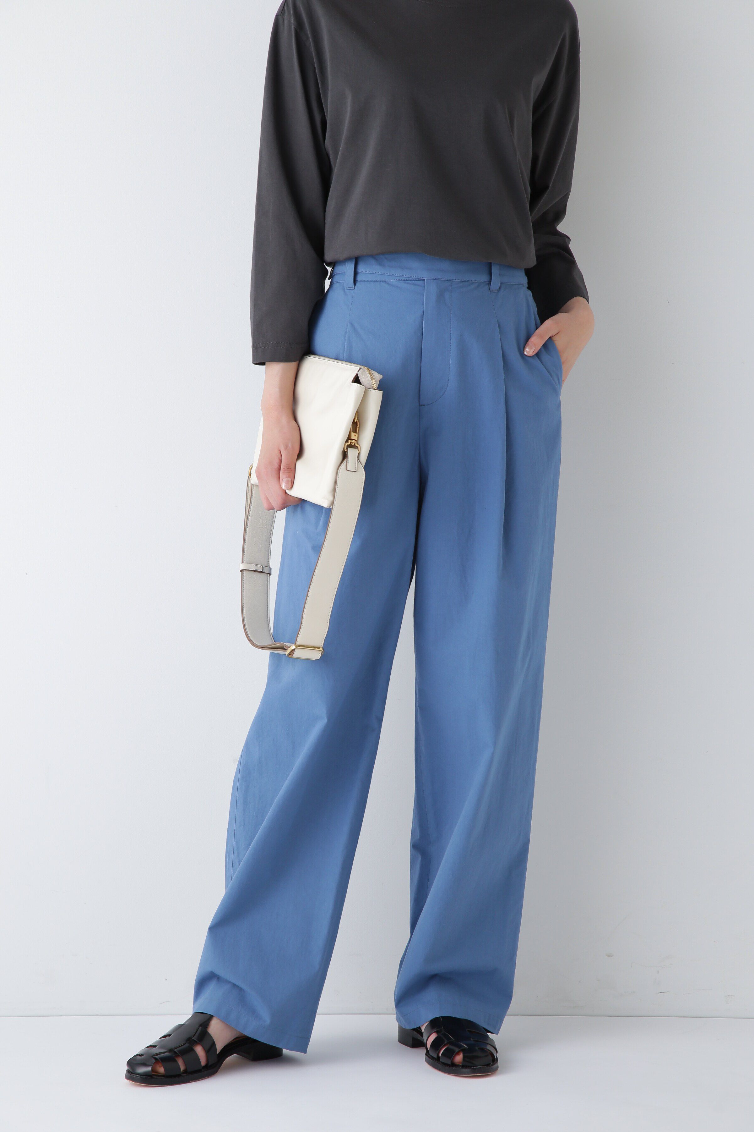  「◆近江晒セミワイドパンツ」|その他|ブルー