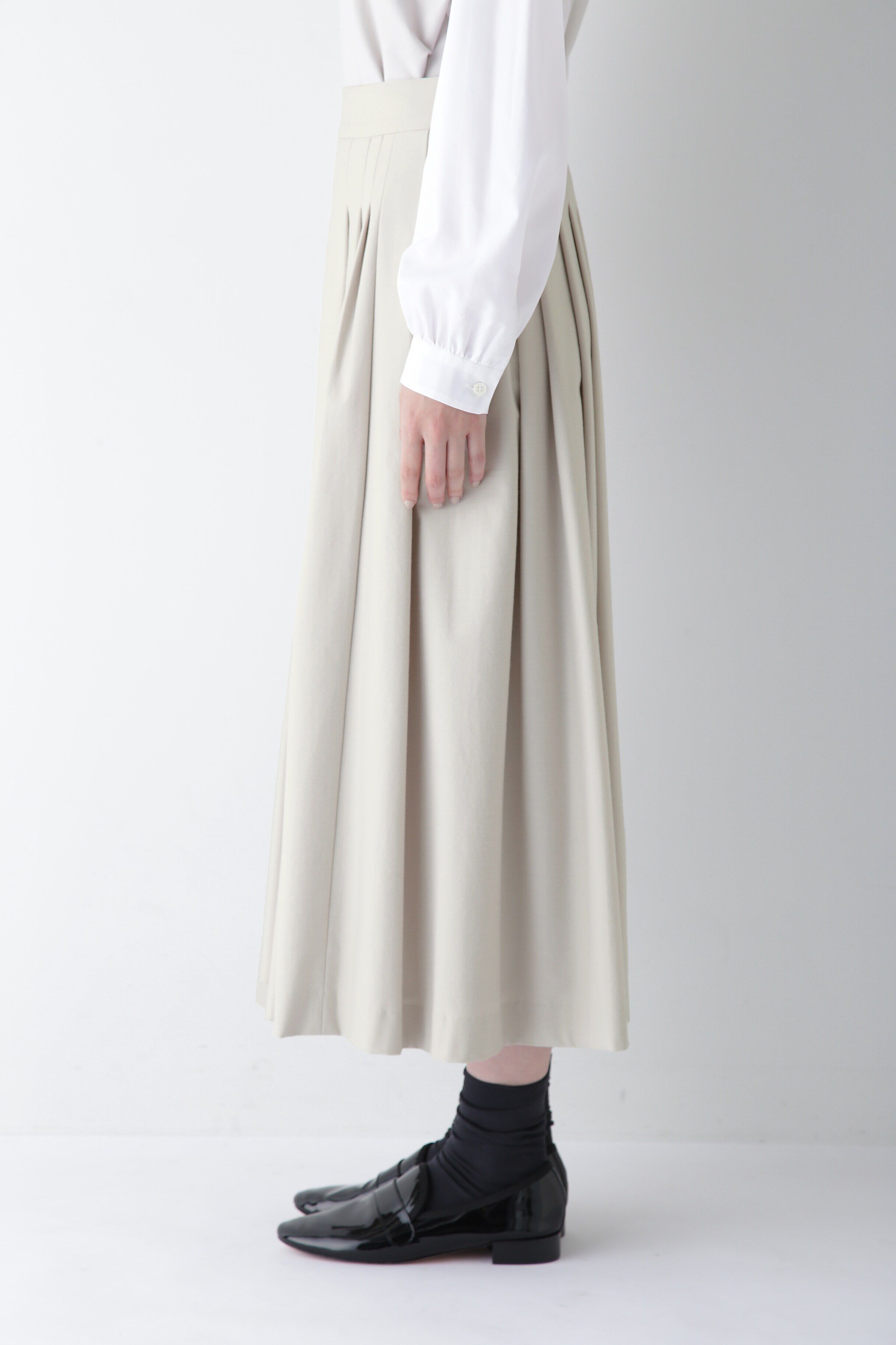  「◆プレーティングジャージーランダムタックスカート」|スカート|