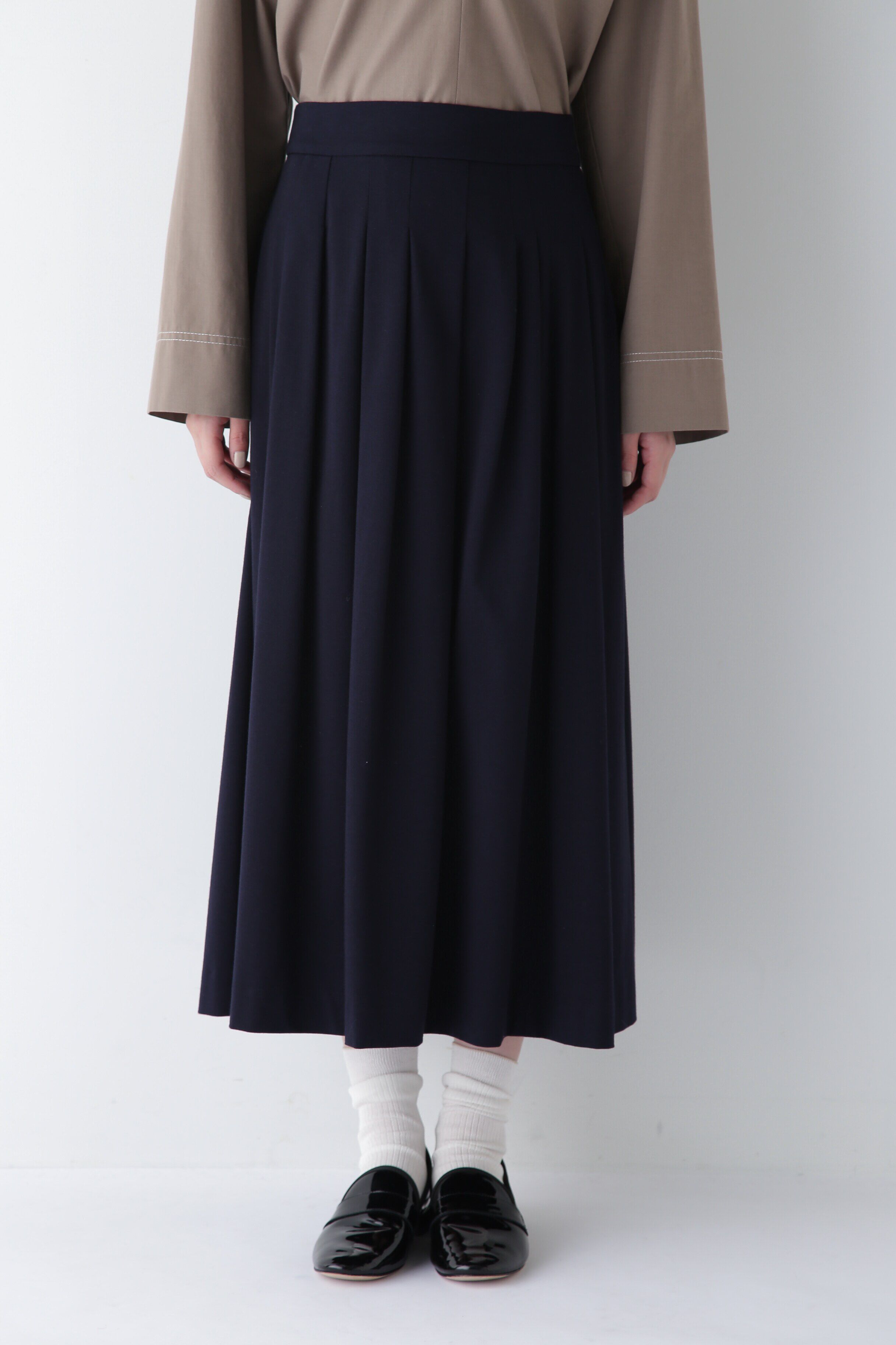  「◆プレーティングジャージーランダムタックスカート」|スカート|