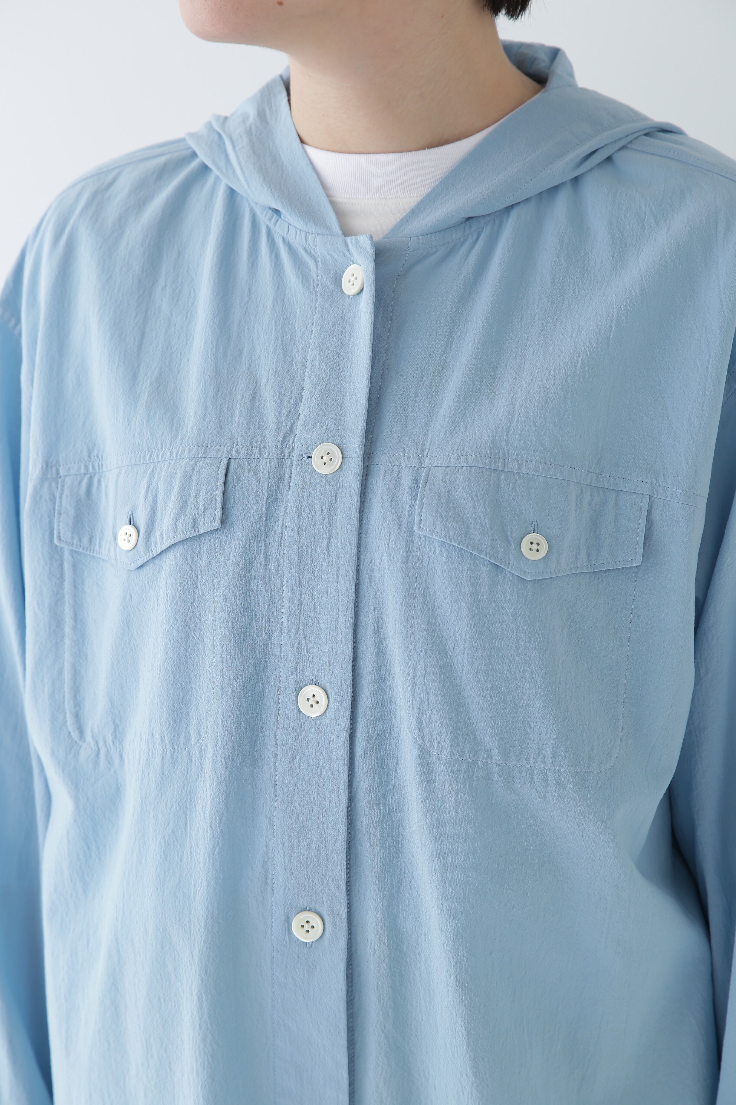  「◆製品染めフーディーブラウス」|シャツ・ブラウス|