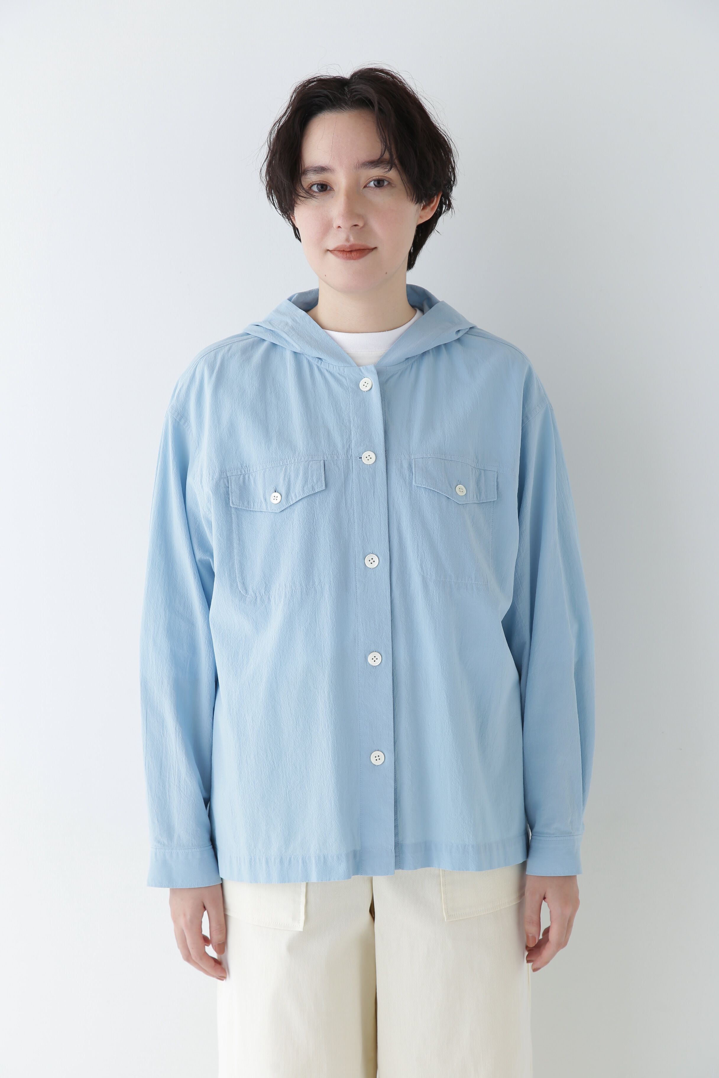  「◆製品染めフーディーブラウス」|シャツ・ブラウス|