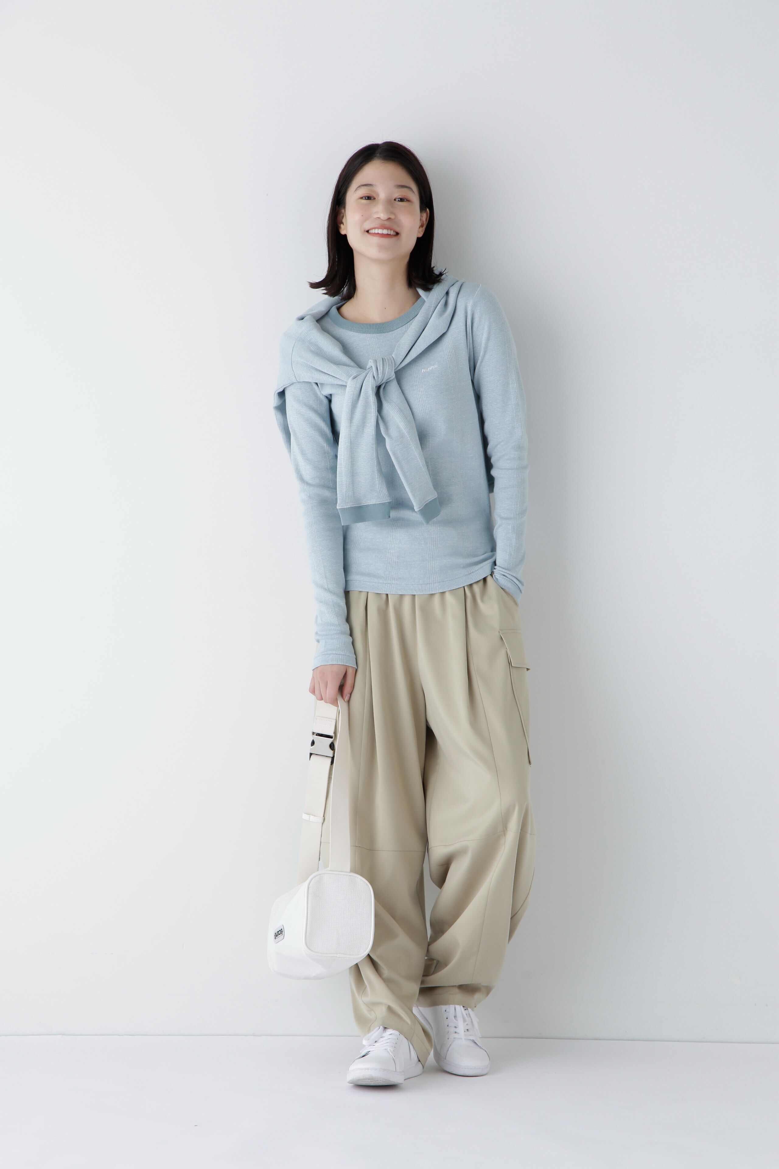  「◆パネルリブロングスリーブＴシャツ」|Tシャツ・カットソー|