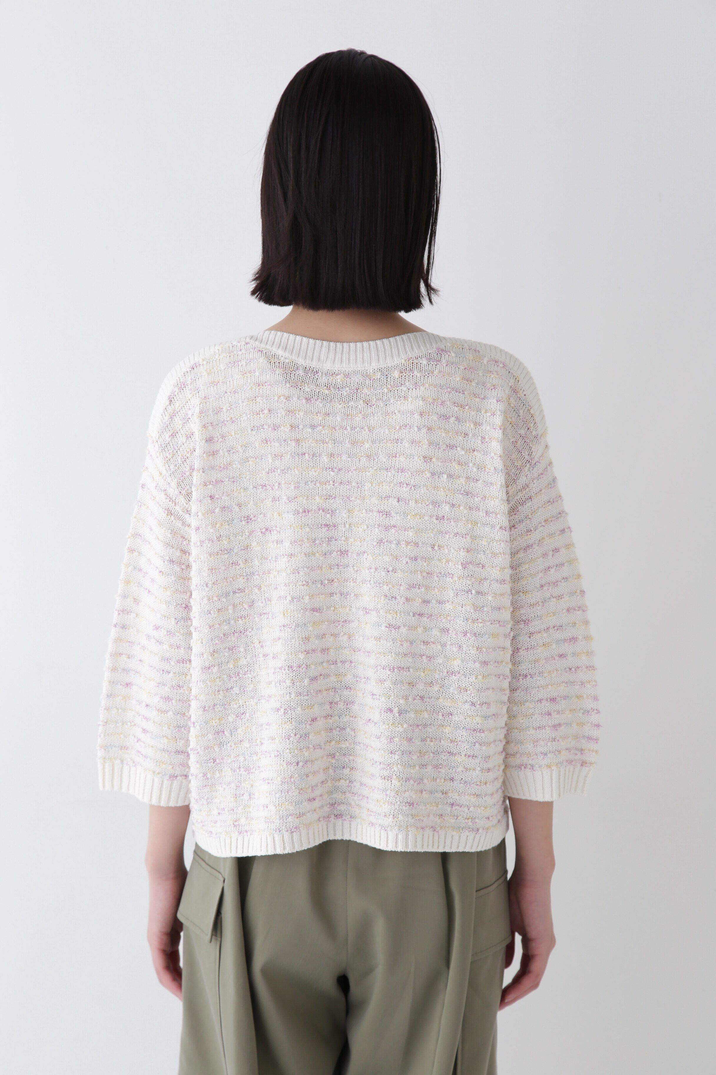  「◆【ウォッシャブル】MIXヤーンガーターボーダープルオーバー」|ニット・セーター|