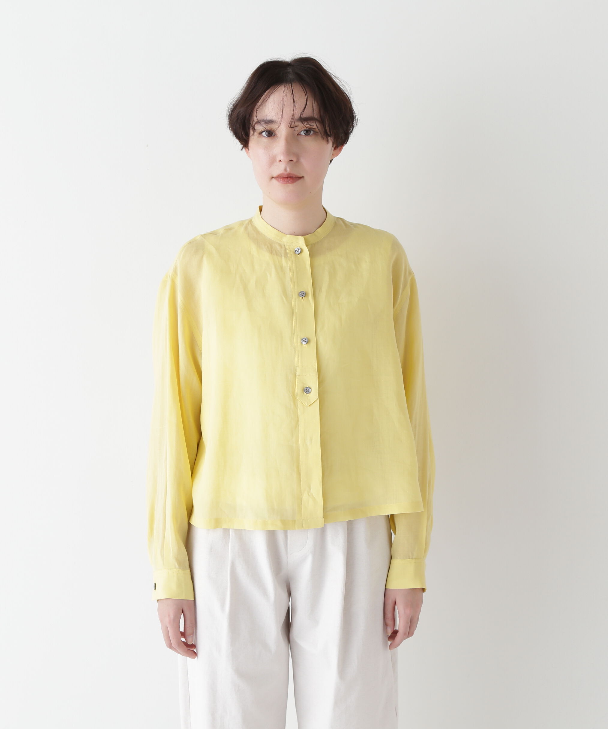  「◆ラミーバンドカラーシャツブラウス」|シャツ・ブラウス|