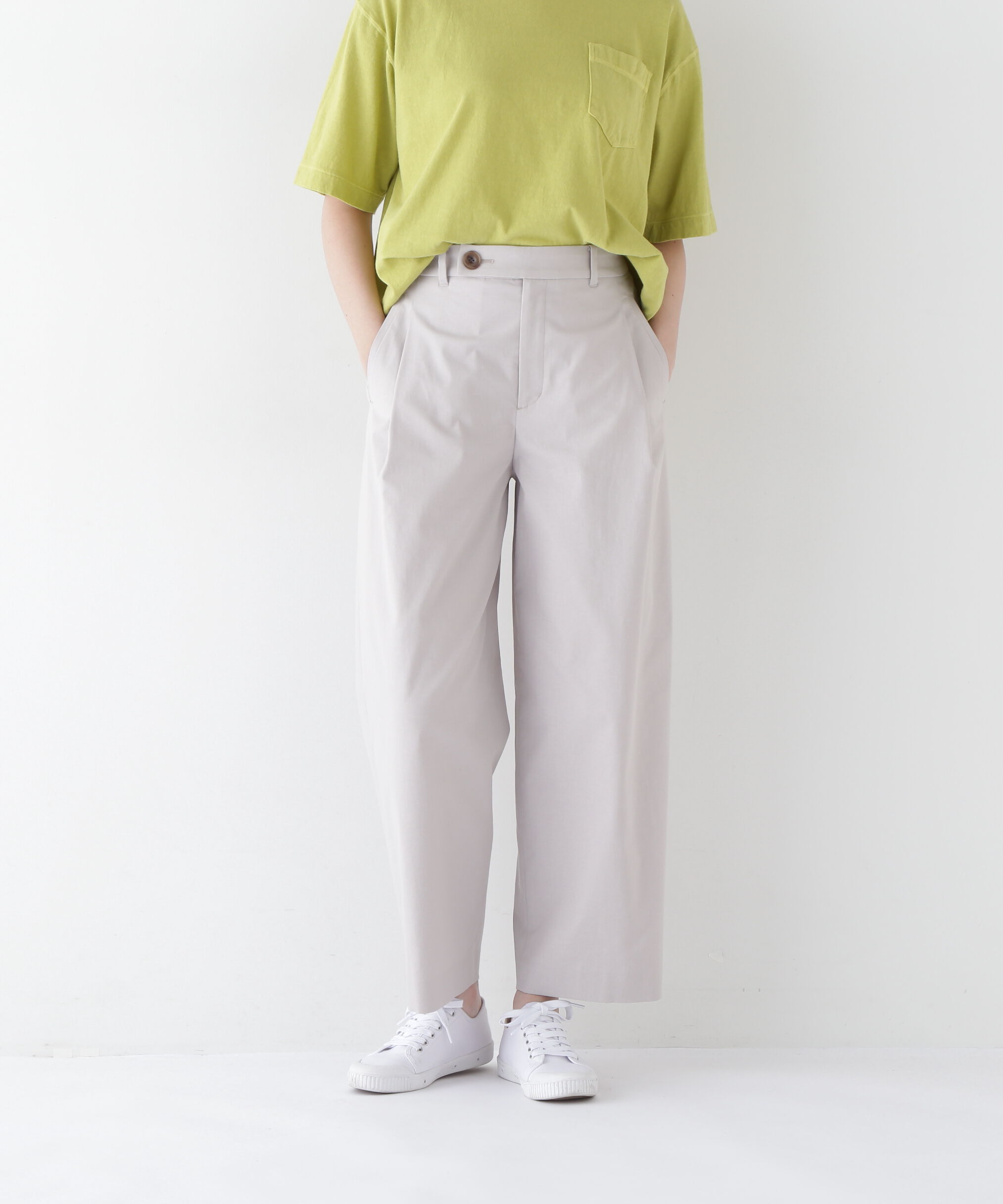  「◆ドビーストレッチワンタックセミワイドパンツ」|その他|グレージュ2