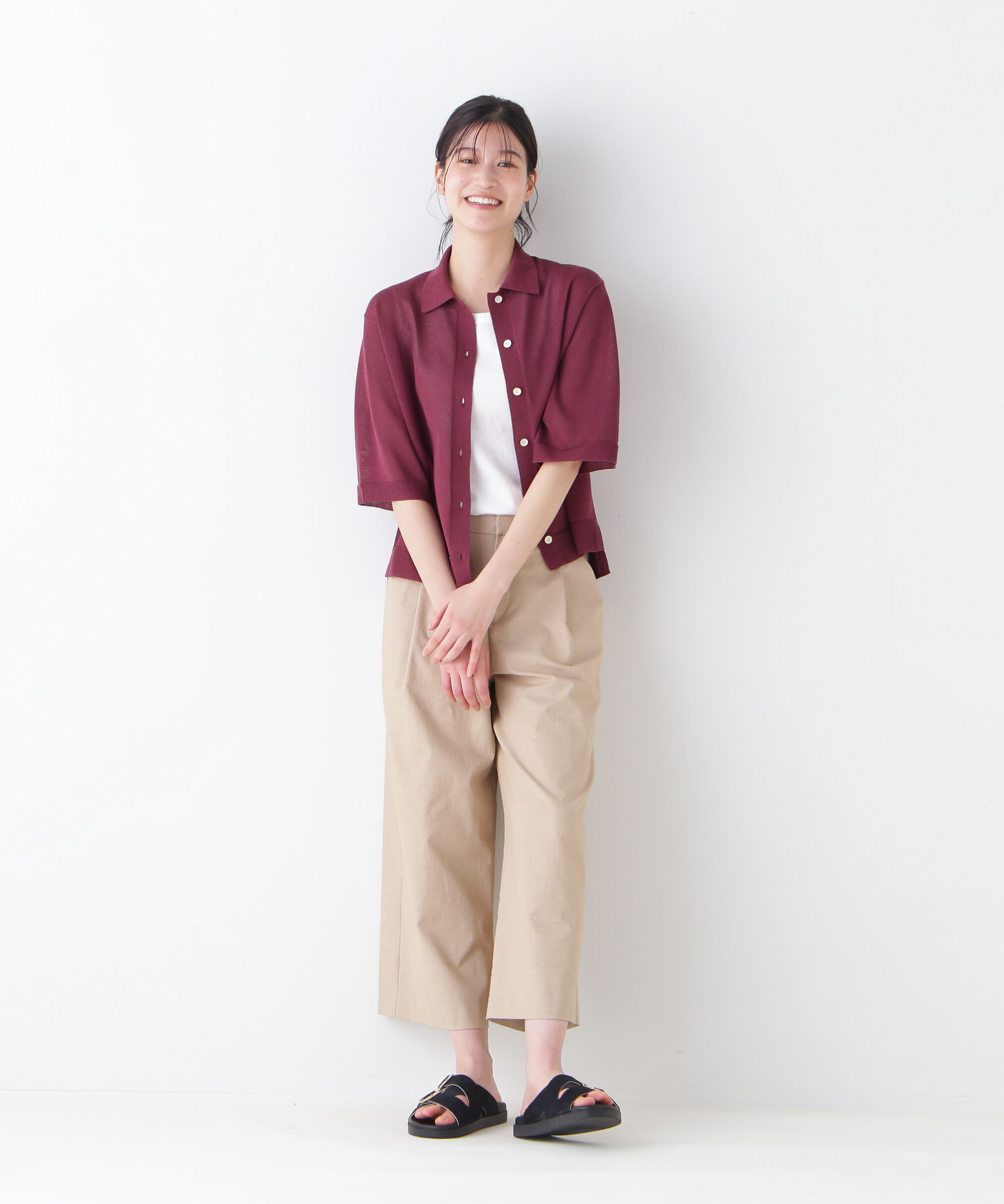  「◆シアーハイゲージ半袖カーディガン」|ニット・セーター|