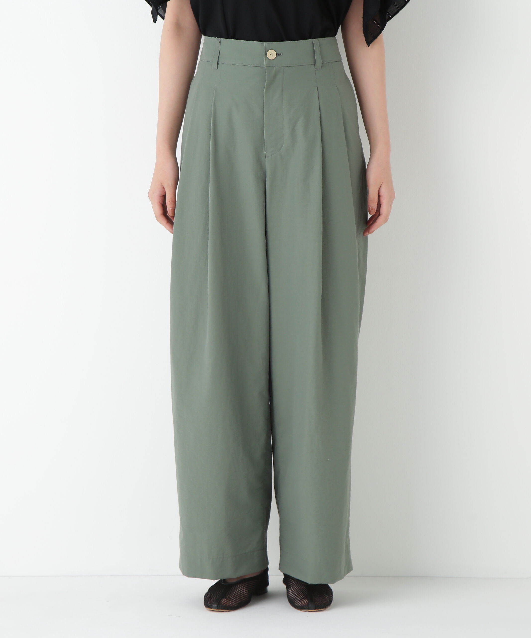  「◆綿ナイロンタッサータックワイドパンツ」|その他|