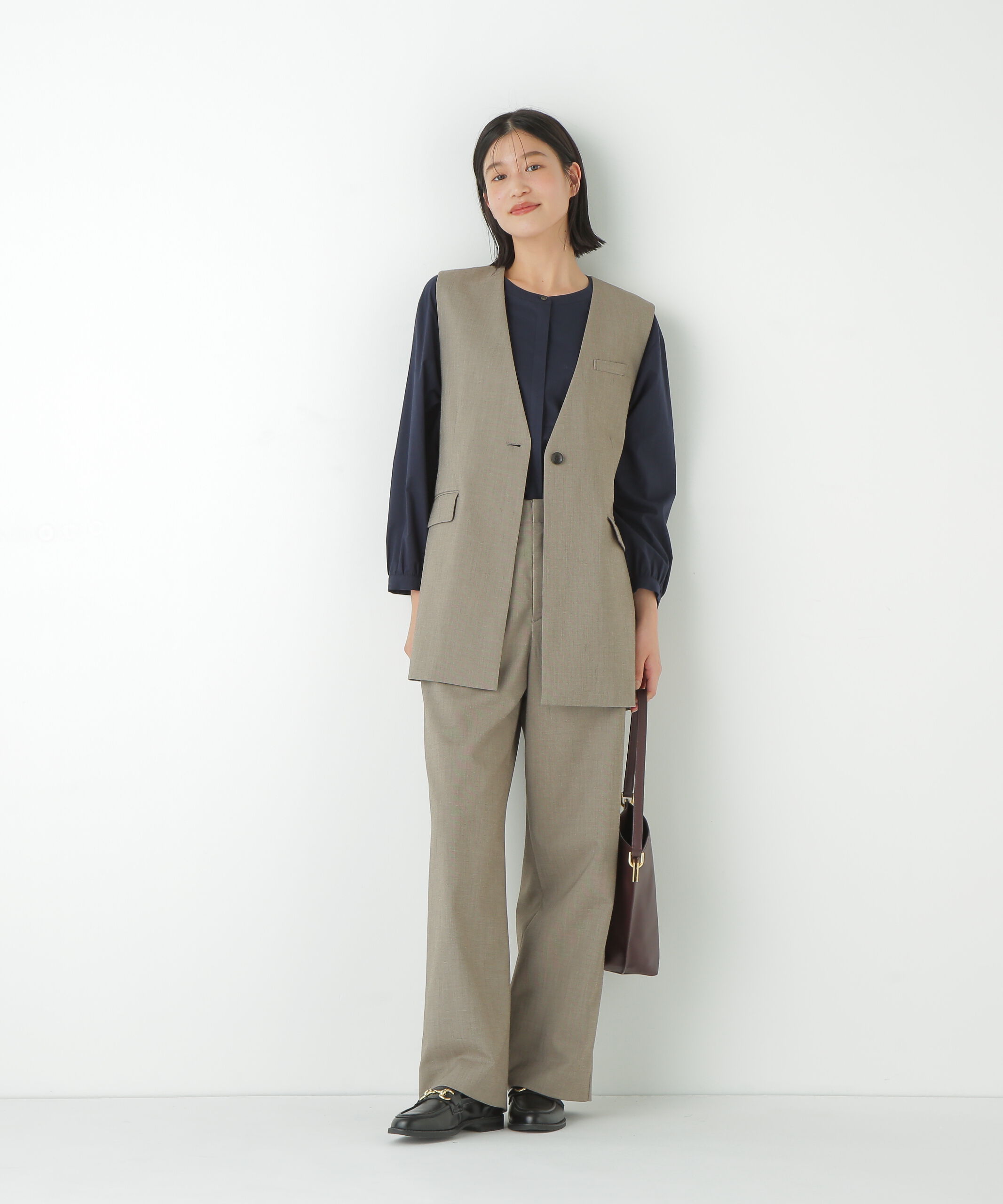  「◆強撚シャークスキンセミワイドパンツ」|その他|