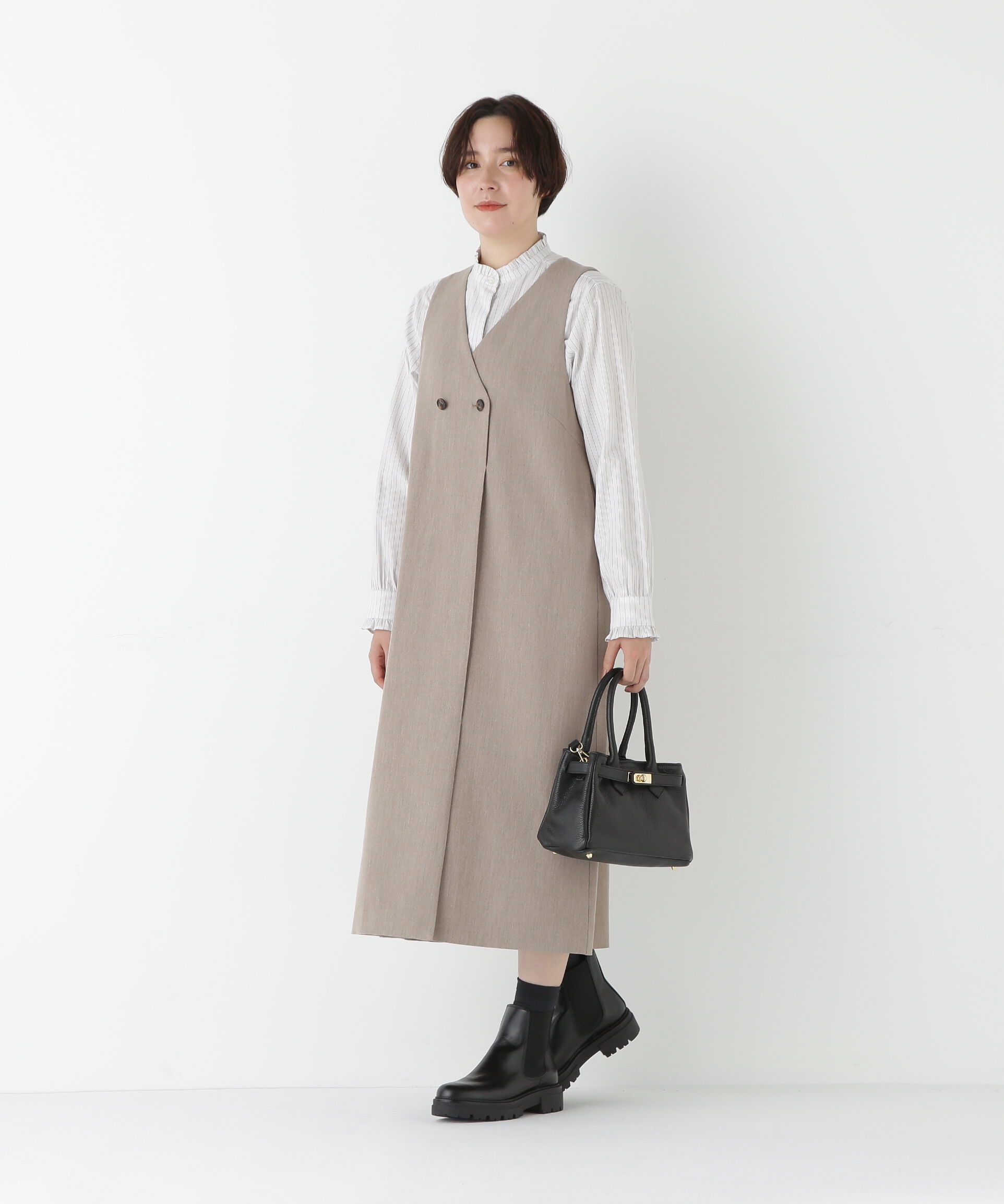  「◆ＴＲストレッチＶネックジャンスカ」|ワンピース|