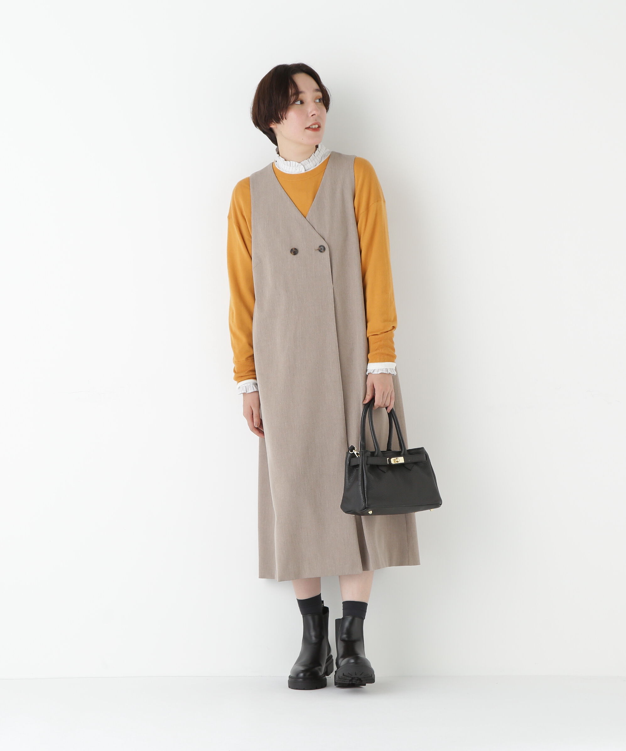  「◆ＴＲストレッチＶネックジャンスカ」|ワンピース|