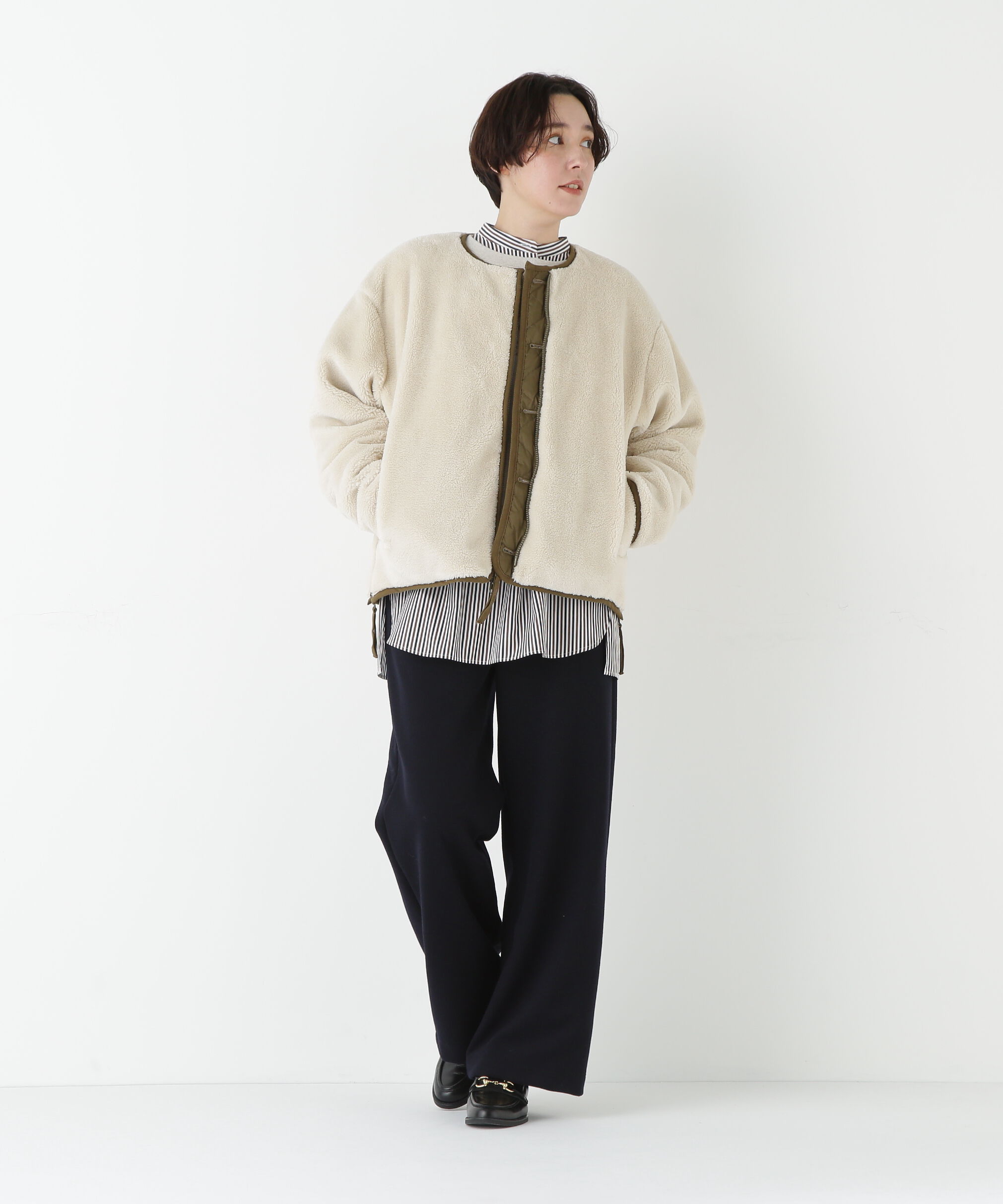  「◆リバーシブルボアダウンブルゾン」|ブルゾン・スタジャン|