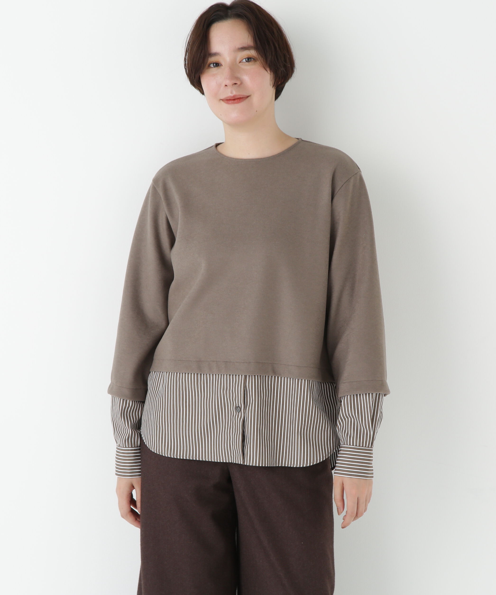  「◆シャツドッキングミルドジャージープルオーバー」|Tシャツ・カットソー|