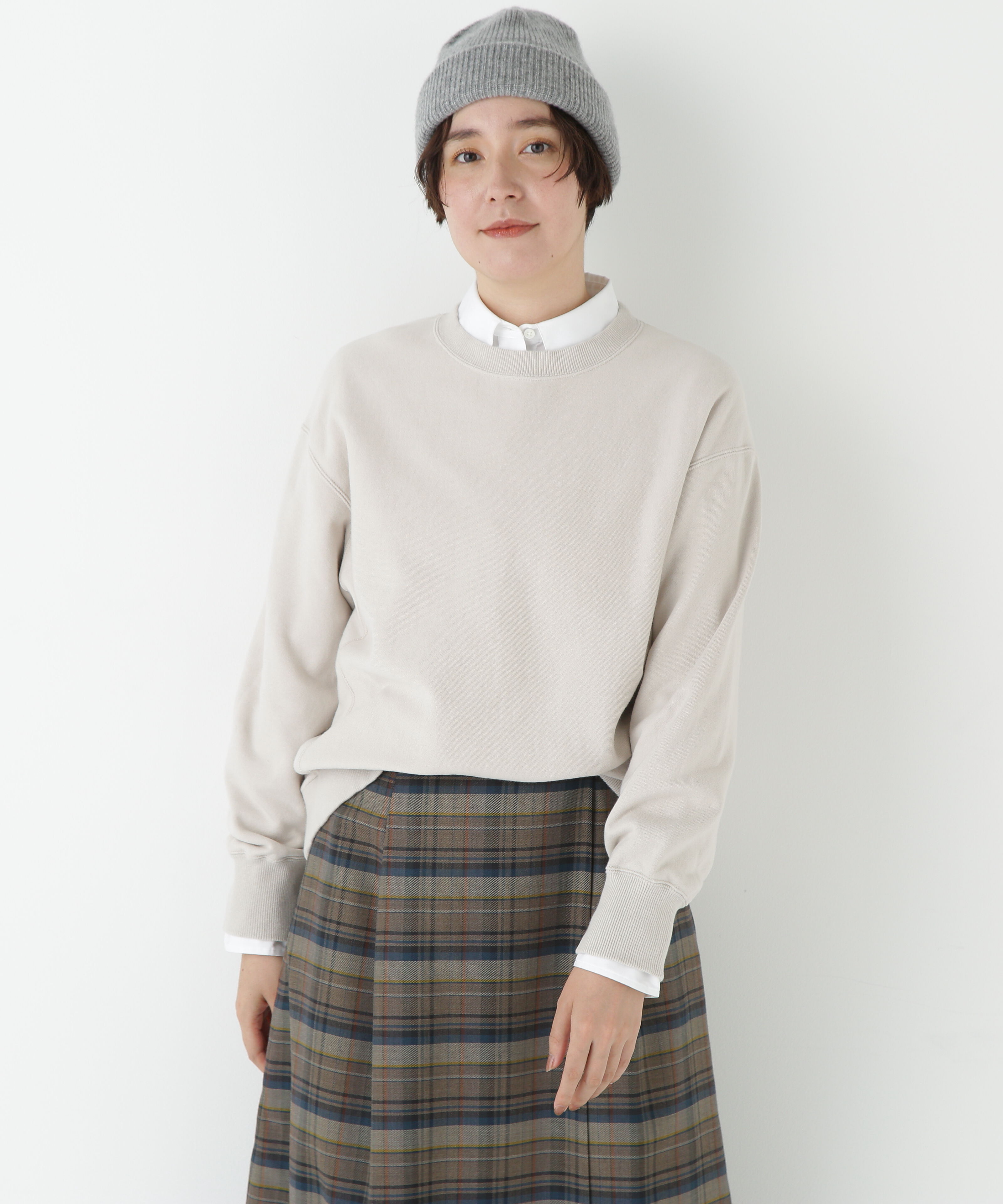  「◆カラートレーナー」|Tシャツ・カットソー|グレージュ2