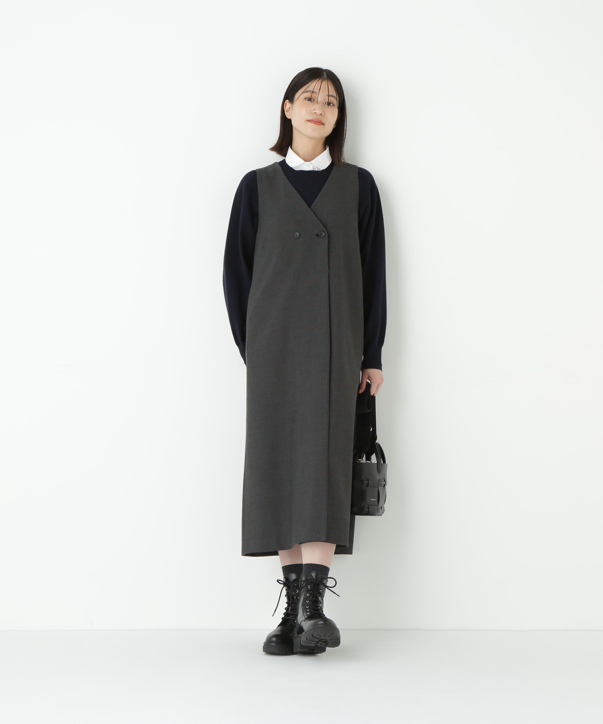  「◆ウールコットンシャツカラーニット」|ニット・セーター|