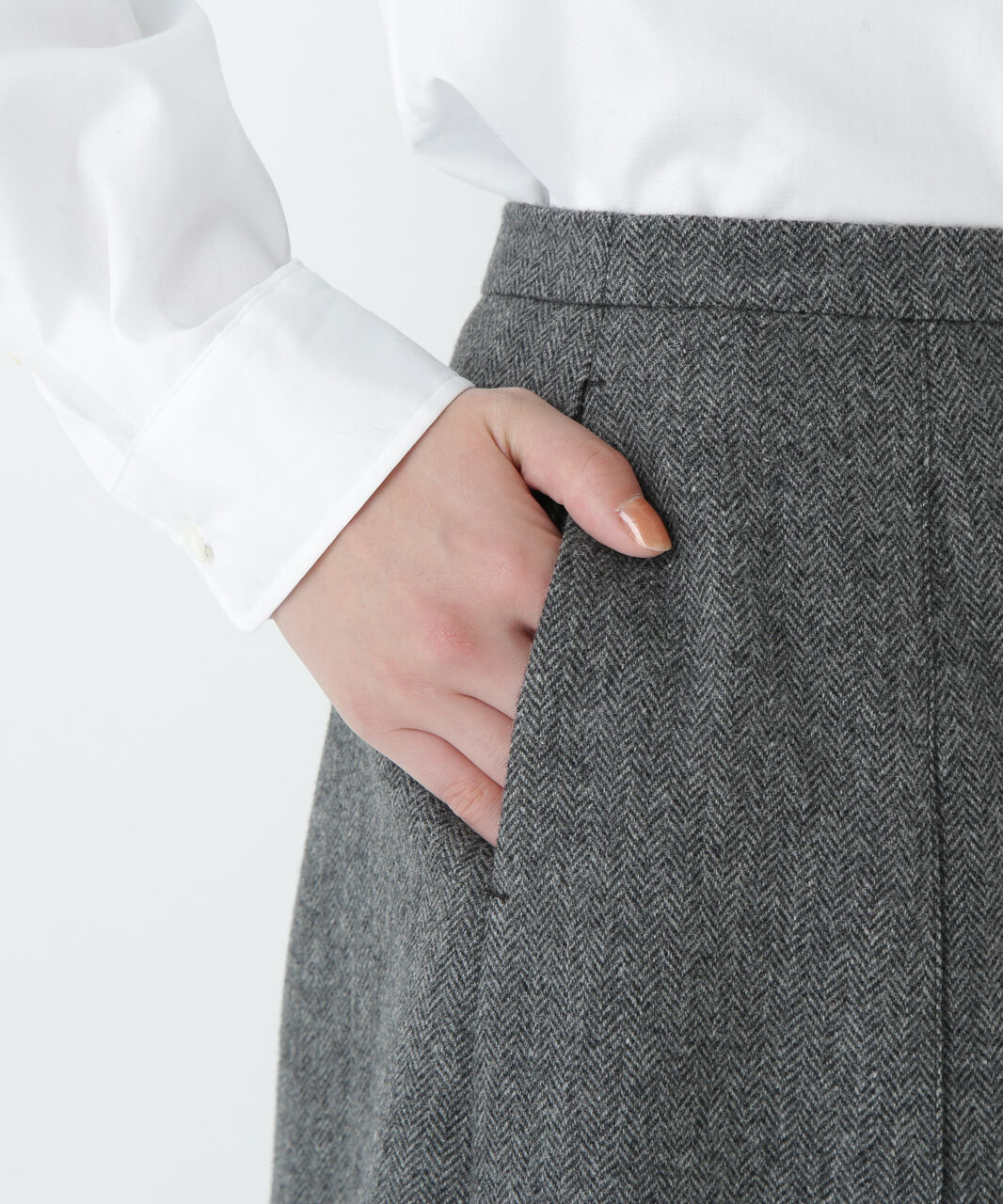  「ヘリンボーンツィードタックスカート」|スカート|