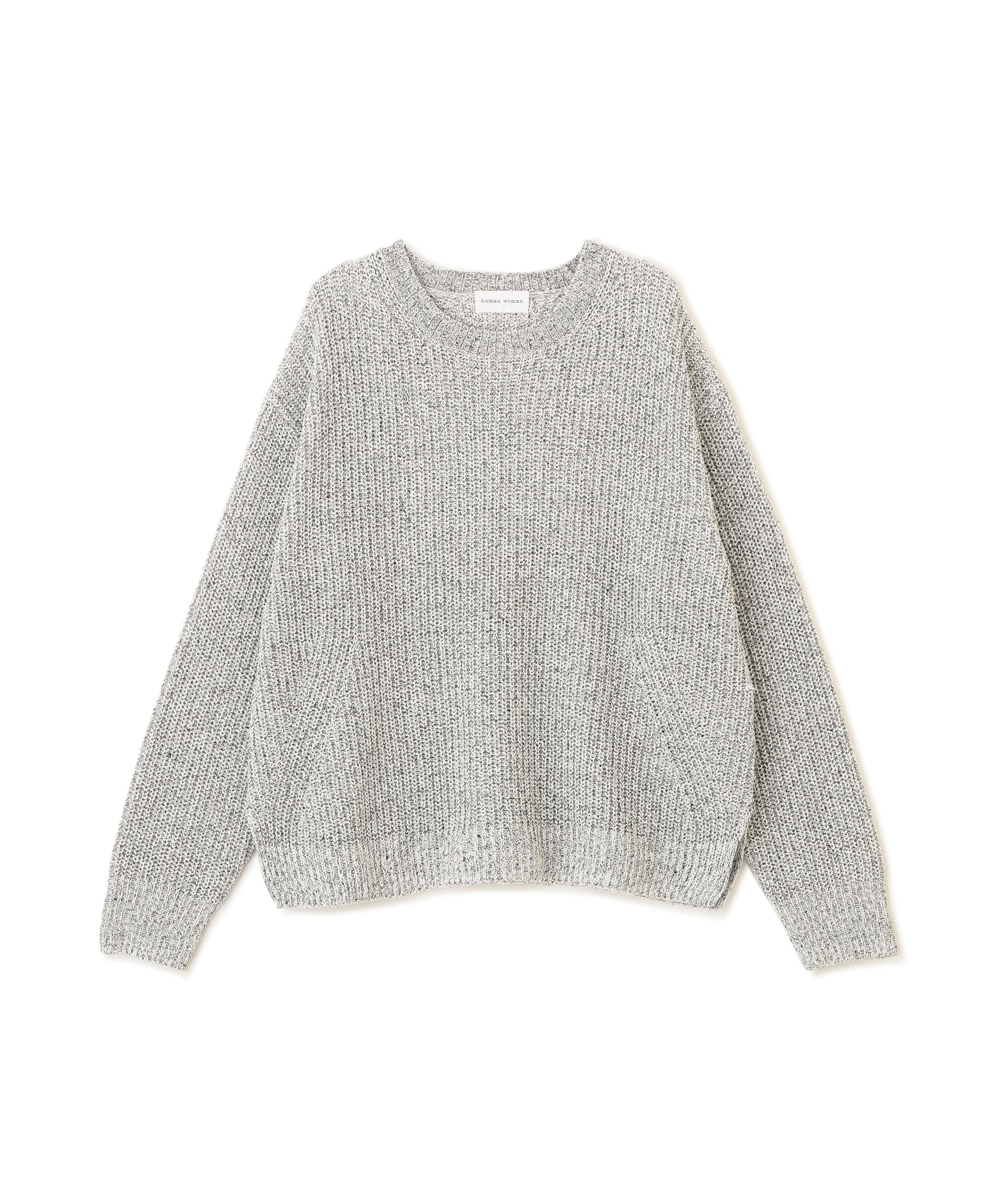  「◆ネップ入ペーパーヤーン片畦クルーネックプルオーバー」|ニット・セーター|