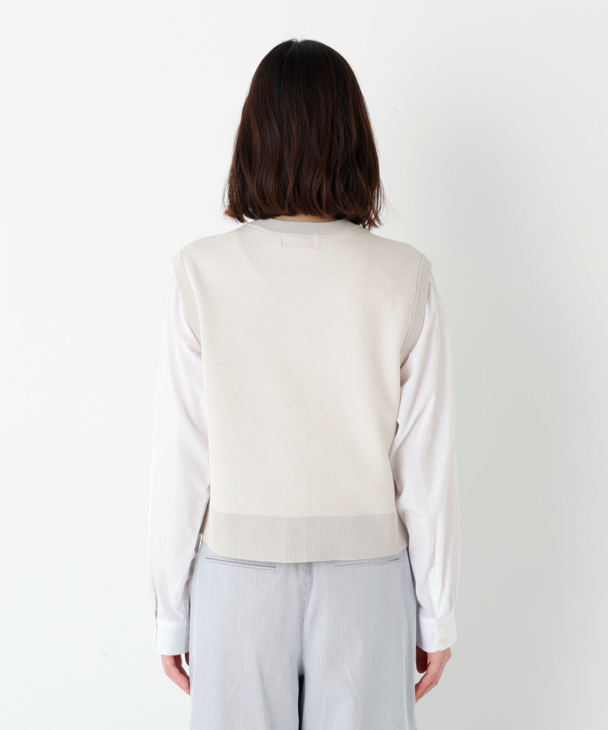  「◆ハイツイストコットン混ジャカードベスト」|ニット・セーター|