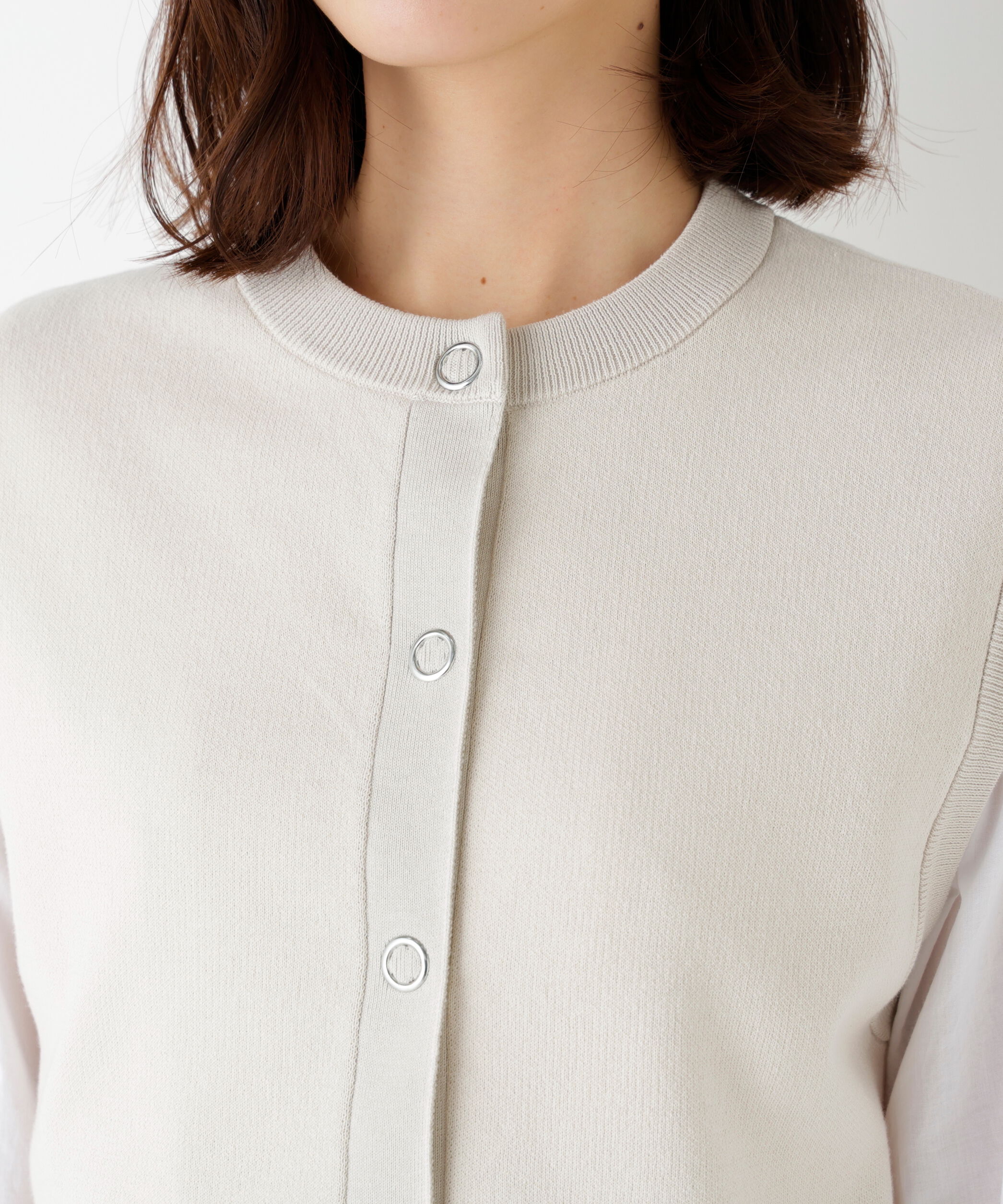  「◆ハイツイストコットン混ジャカードベスト」|ニット・セーター|