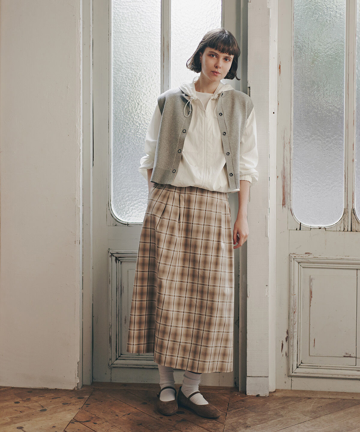  「◆ハイツイストコットン混ジャカードベスト」|ニット・セーター|