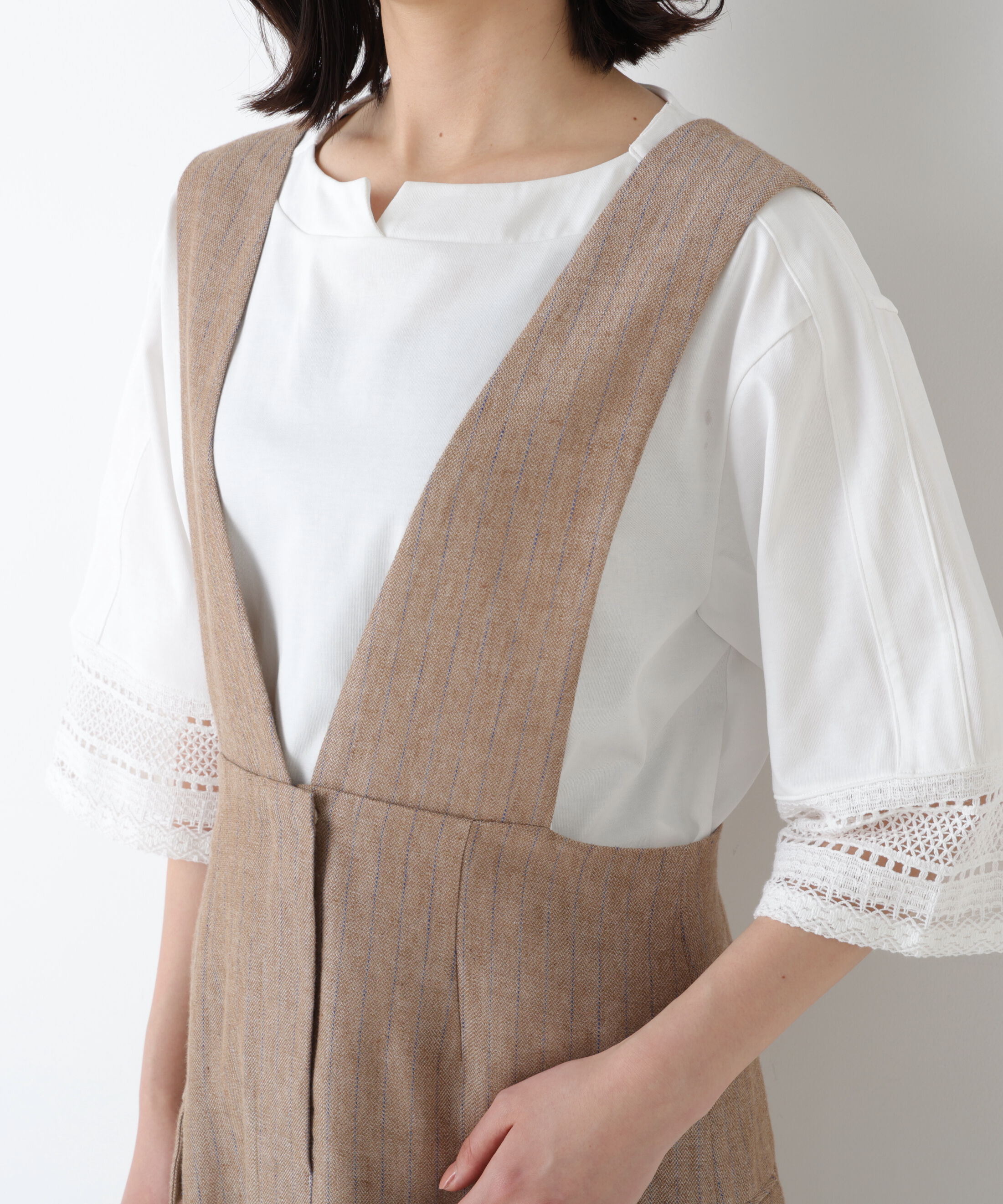  「◆ドライタッチリネン混ジャンスカ」|ワンピース|