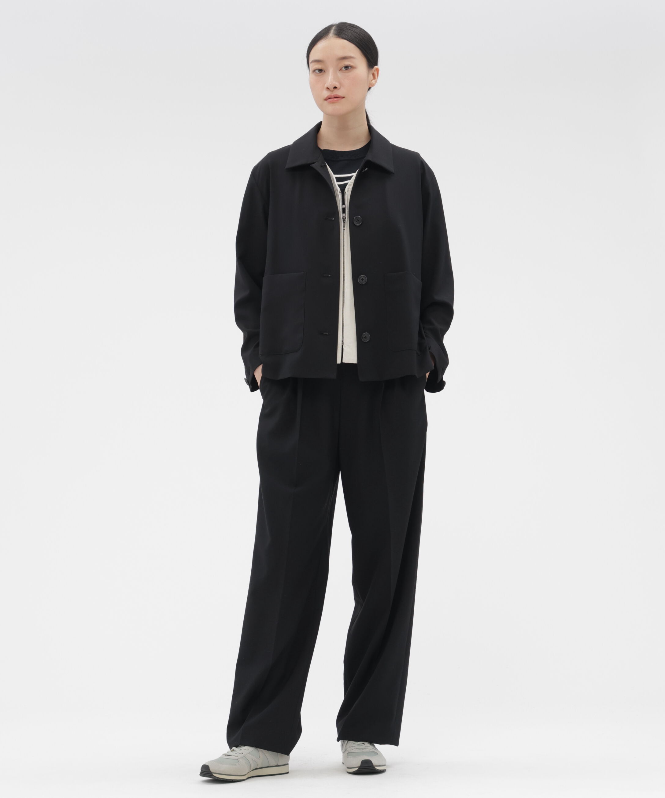  「FINE WOOL POPLIN TROUSERS」|その他|BLACK