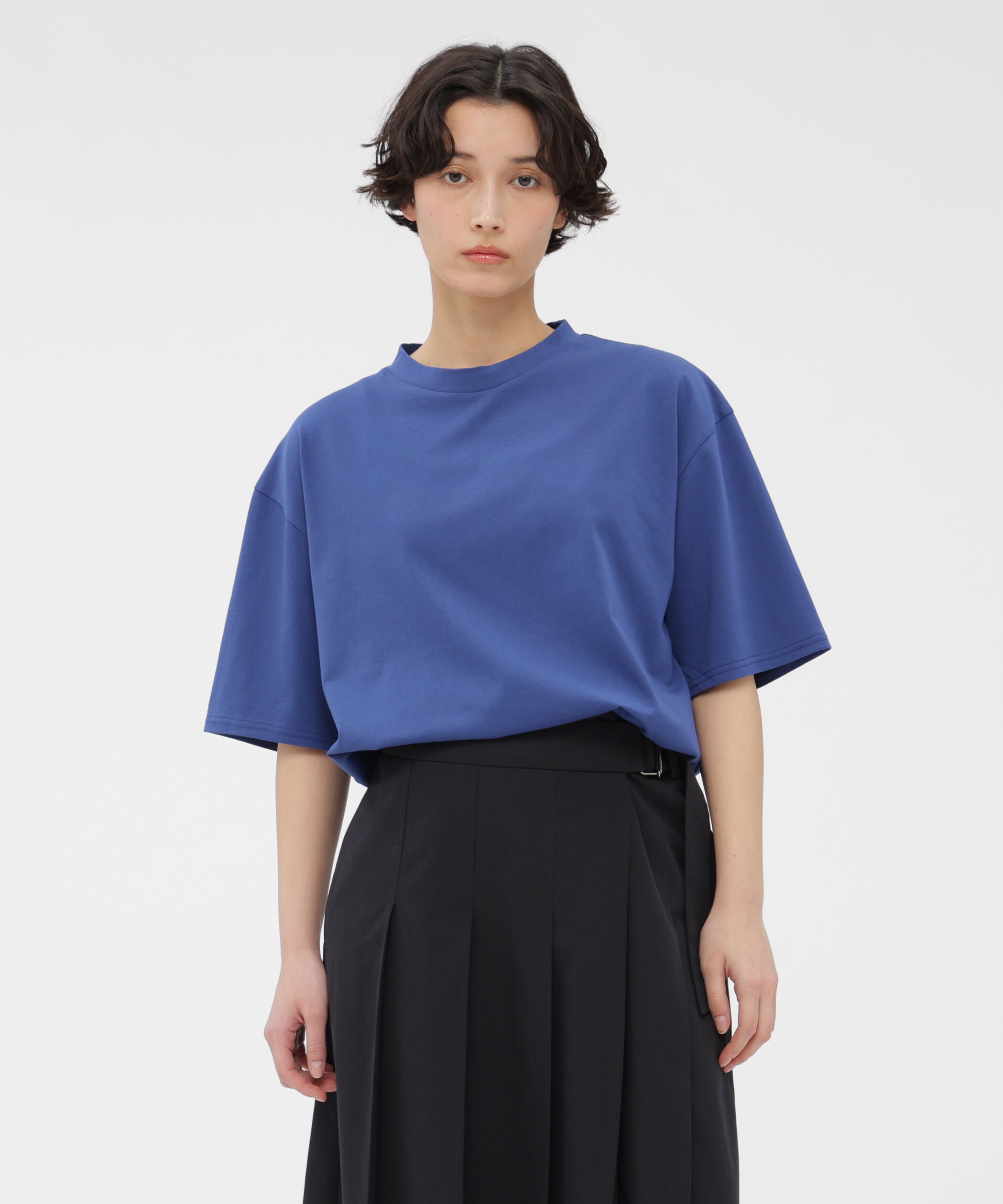  「LIGHT DENSE COTTON JERSEY TOP」|Tシャツ・カットソー|BLUE
