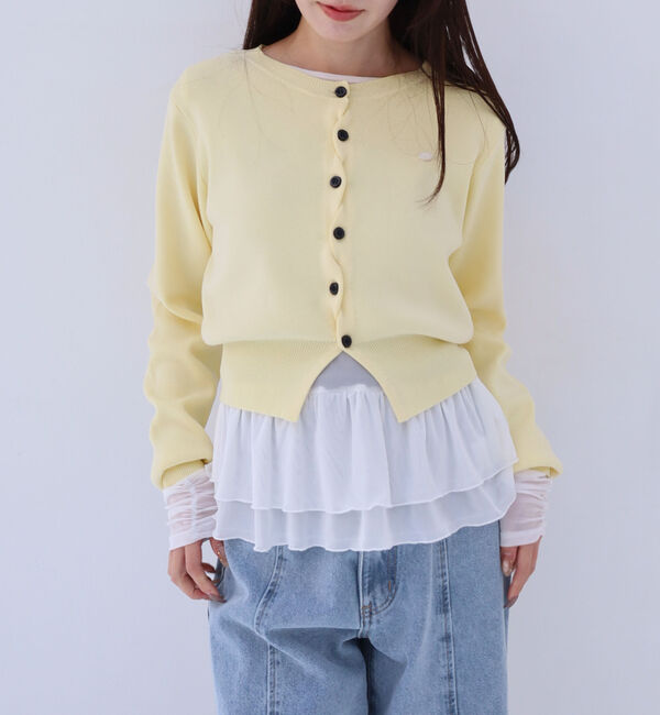 archives「シェルプレートクロスボタンニットカーディガン」|カーディガン|YELLOW