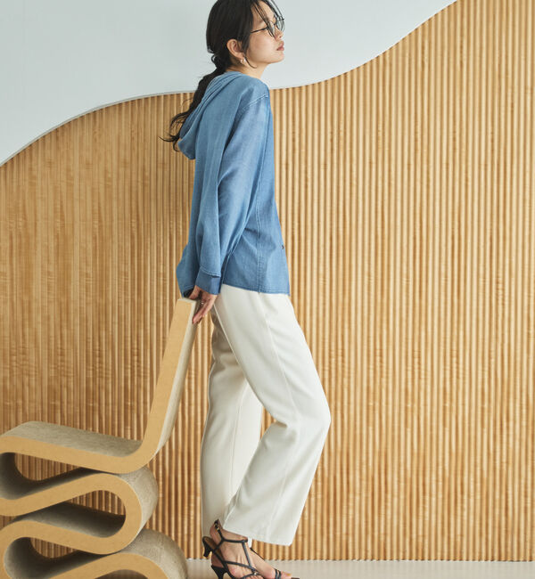 Doux archives「シアーデニムフードシャツ」|シャツ・ブラウス|